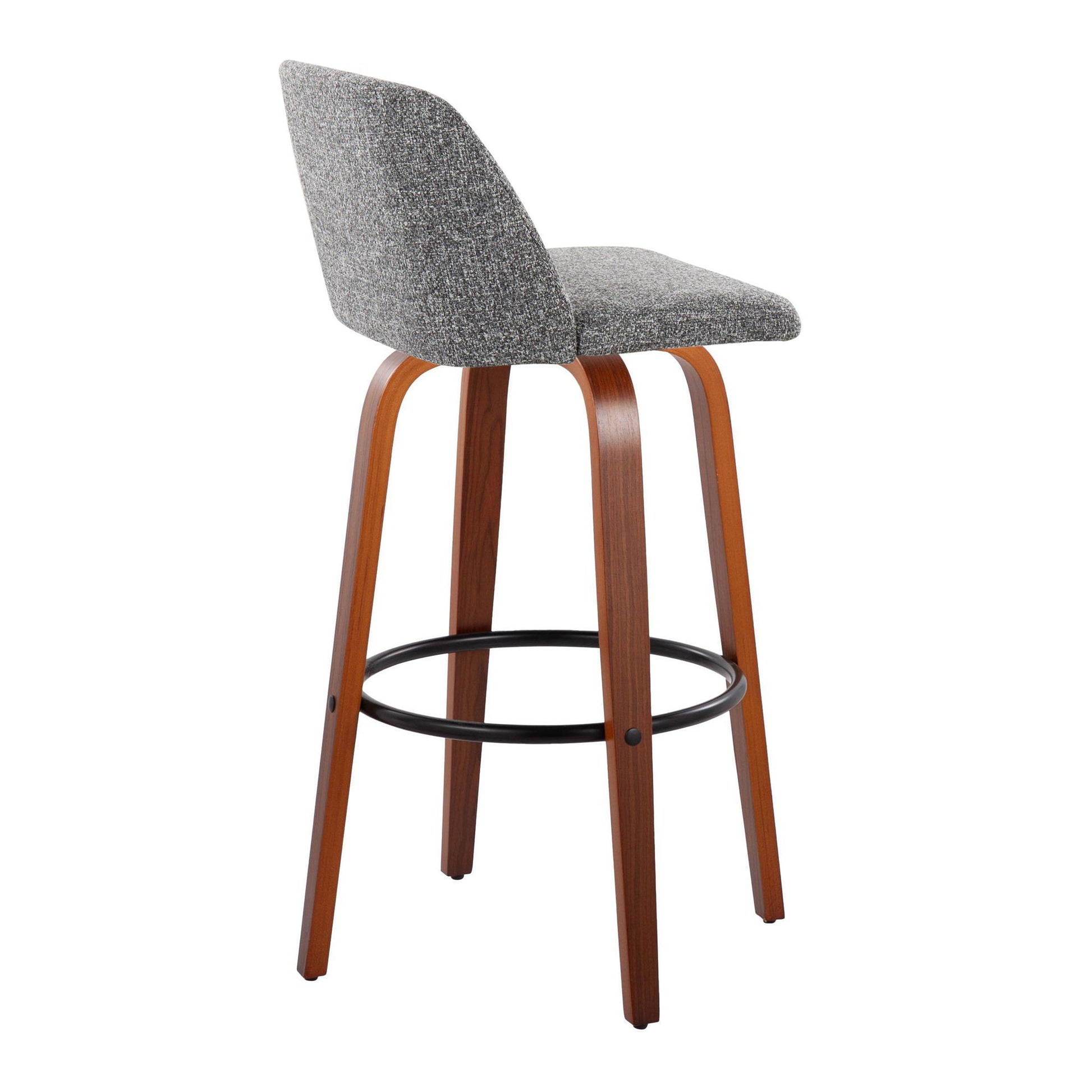 Toriano - Mid Century Modern Fixed Height Barstool Swivel And Round Footrest (Set of 2) - Best Buy Furniture