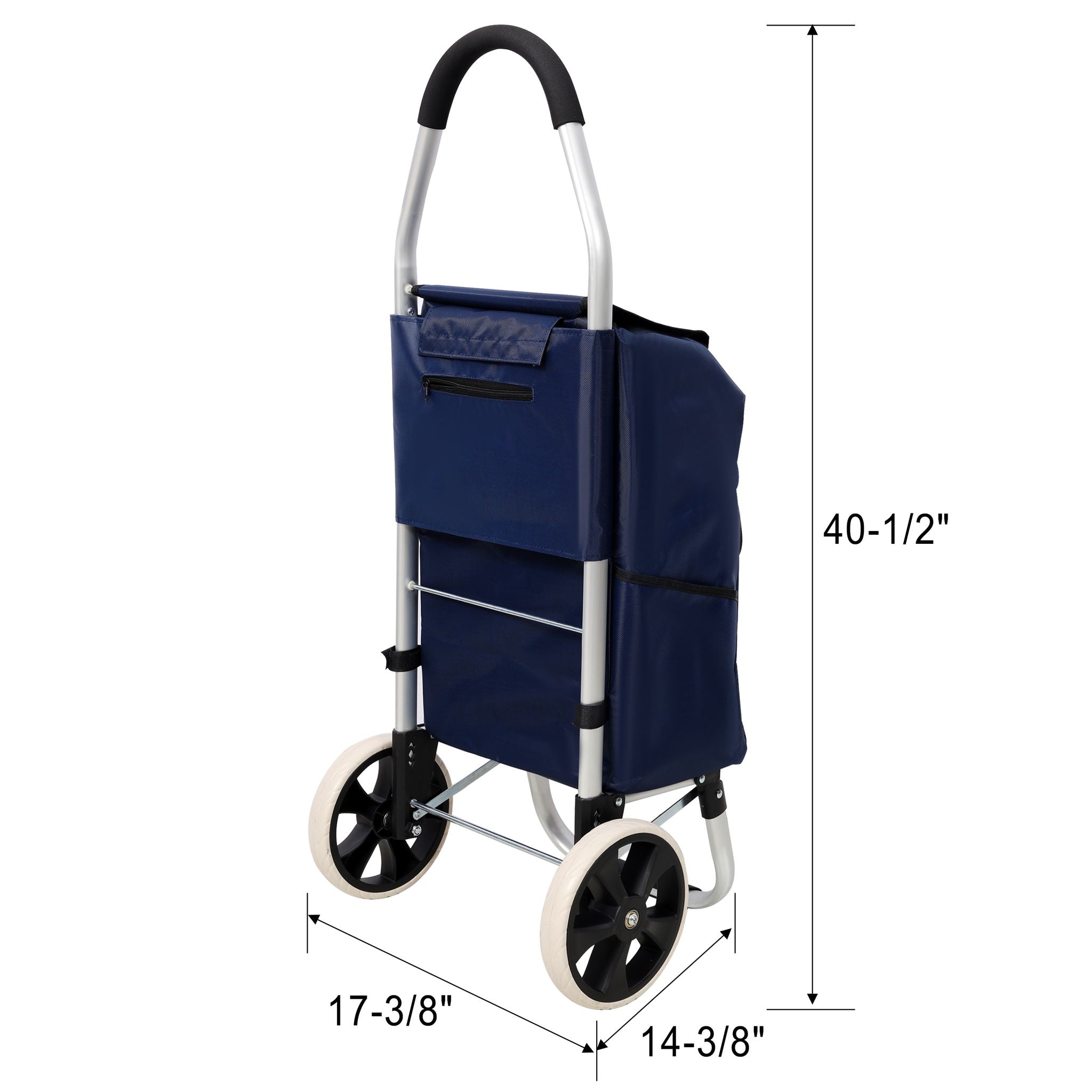 Foldable Shopping Trolley With Wheels And Waterproof Bag - Blue - Best Buy Furniture