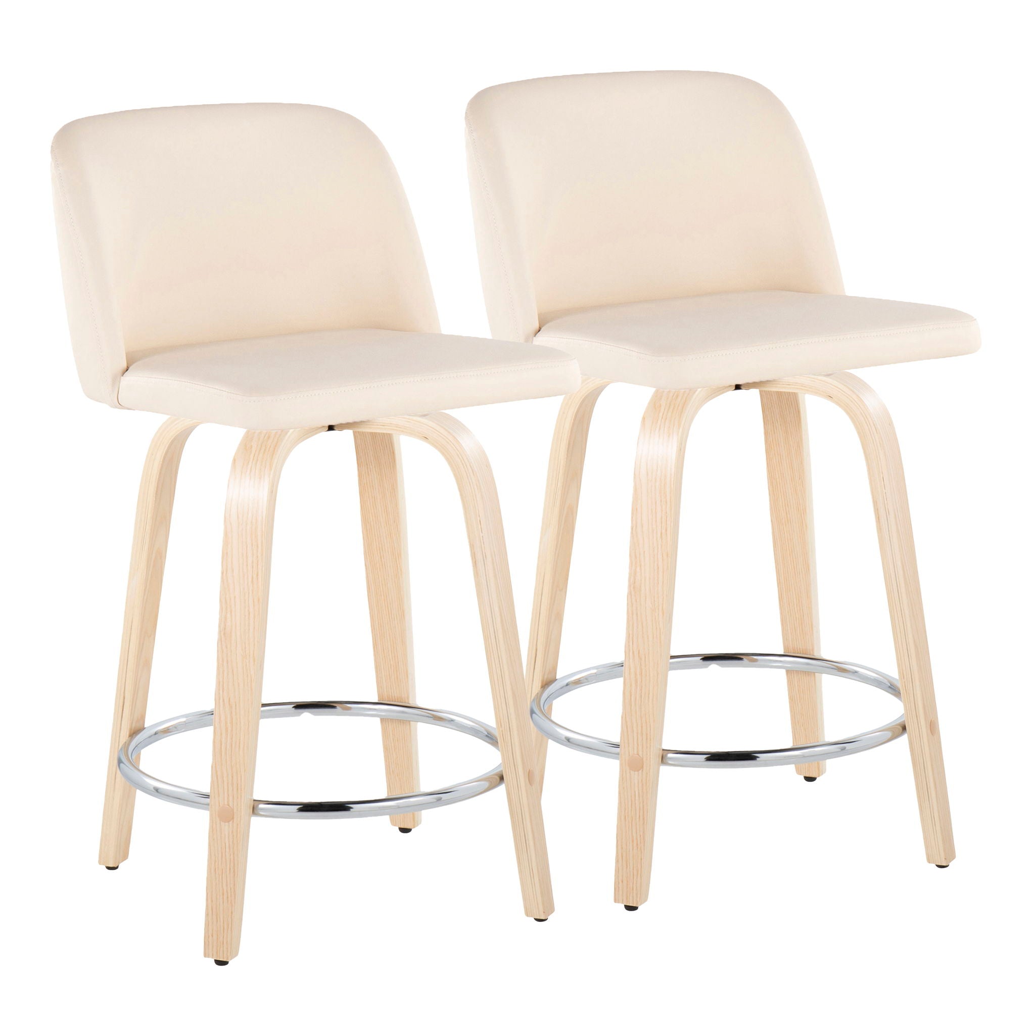 Toriano - Contemporary Fixed Height Counter Stool & Swivel And Round Footrest (Set of 2) - Best Buy Furniture