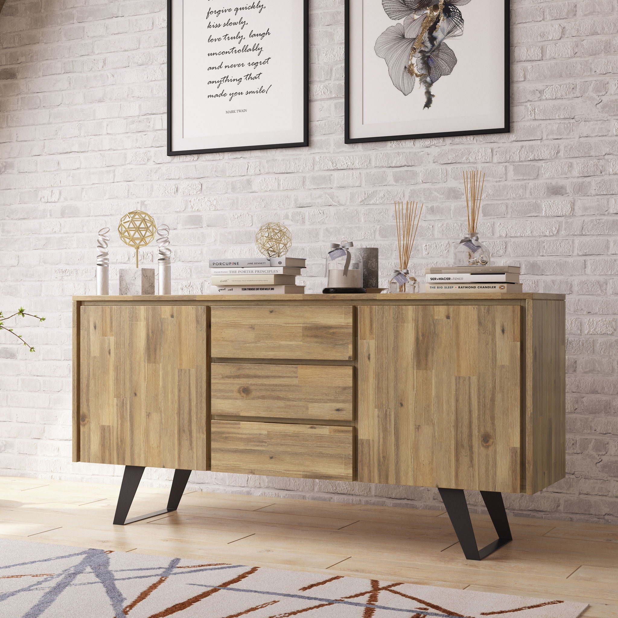 Lowry - Modern Industrial Sideboard Buffet - Best Buy Furniture