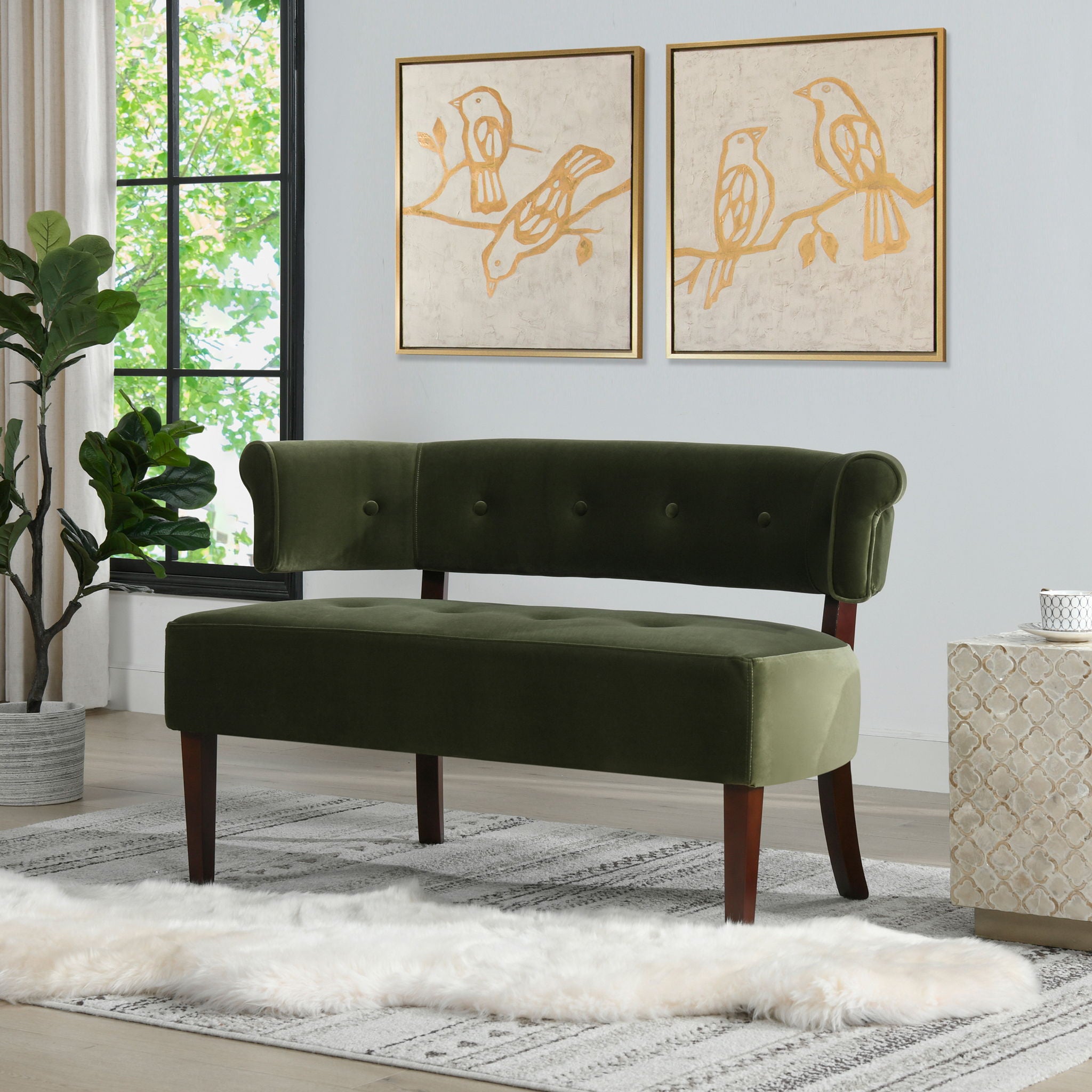 Jared - Versatile Roll Arm Tufted Bench Settee - Best Buy Furniture