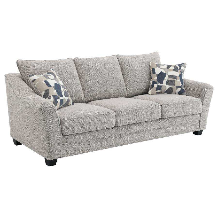 Tomkins - Boucle Upholstered Sofa - Light Gray - Best Buy Furniture