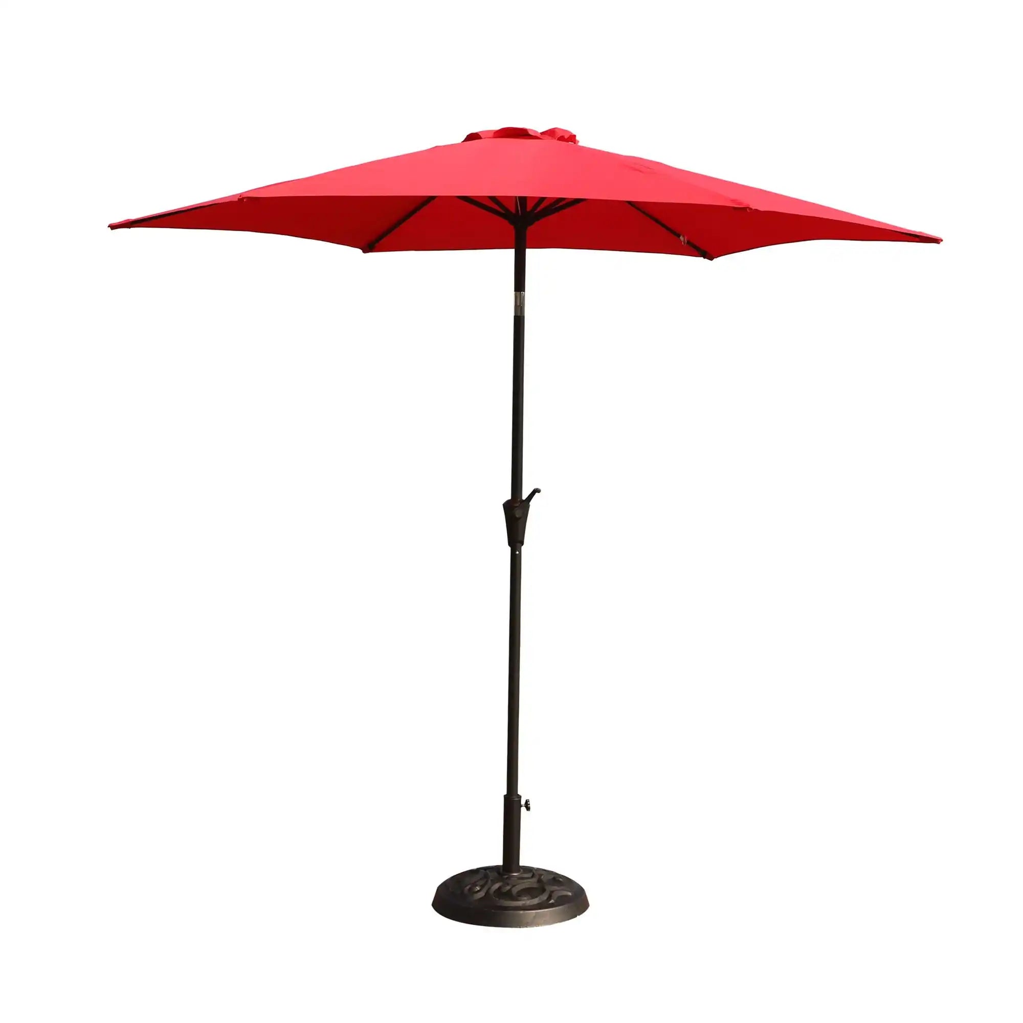 8.8' Outdoor Aluminum Patio Umbrella, Market Umbrella With 33 Pounds Round Resin Umbrella Base Lift - Best Buy Furniture