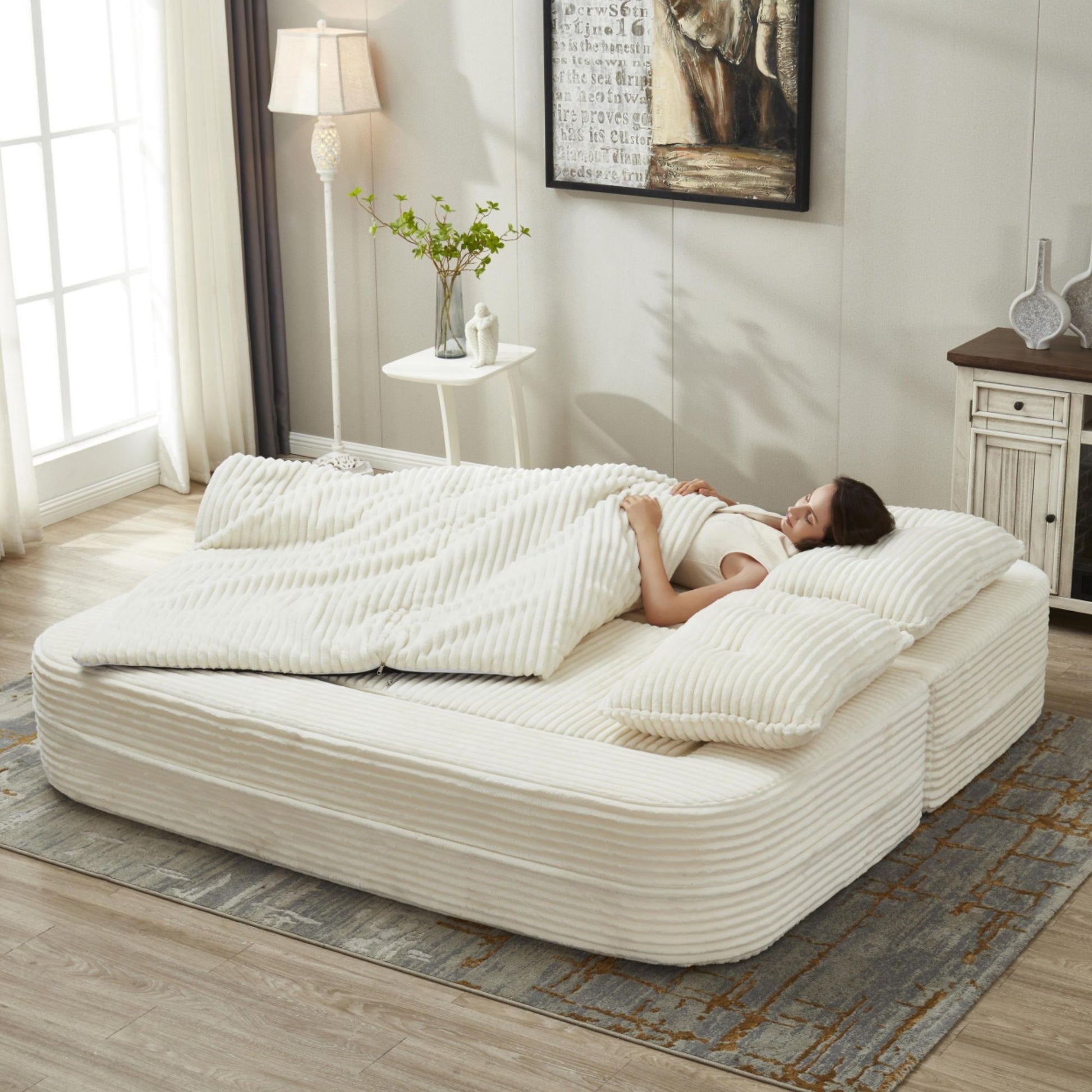 Multi Functional Sectional Sofa Bed With Independent Chaise Lounge And Functional Blanket - Best Buy Furniture