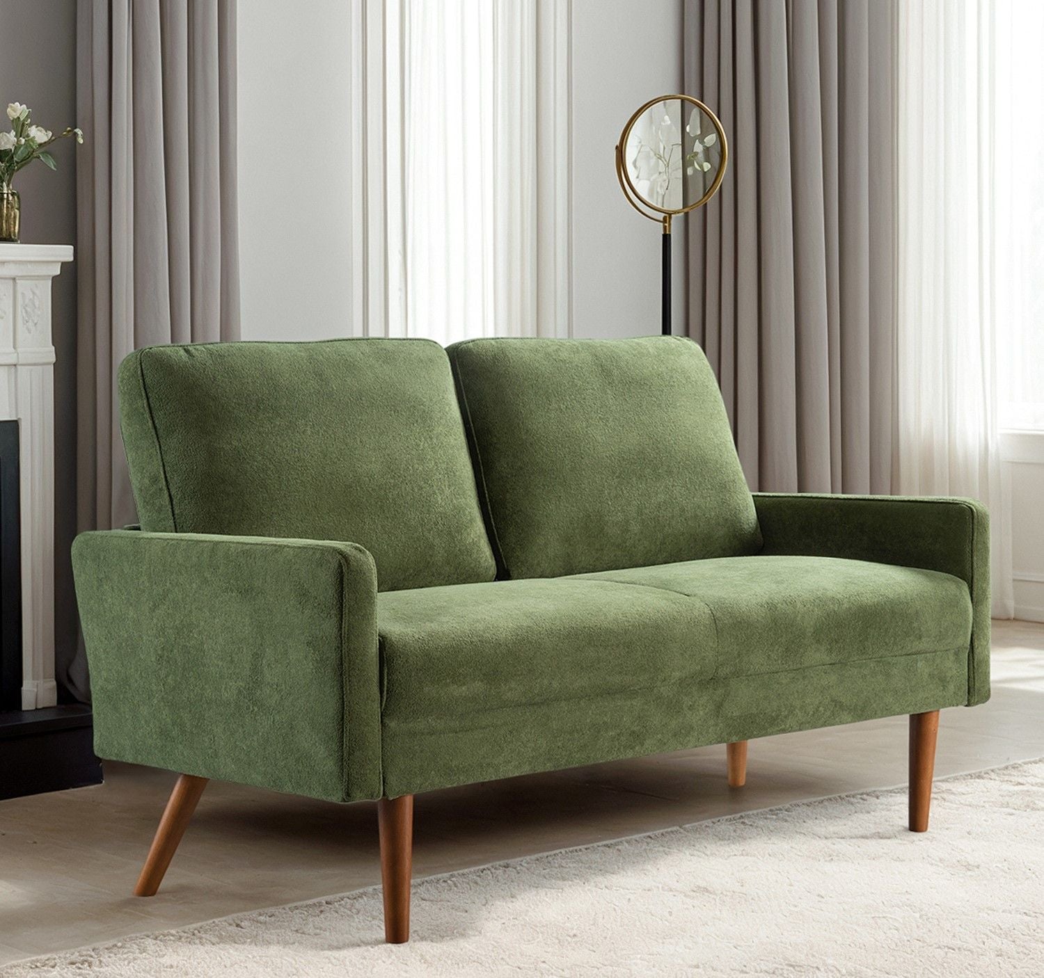 Loveseat Sofa, European Style With Sleek Design, Modern & Vintage Flair, Upholstered 2 Seater Couch - Best Buy Furniture