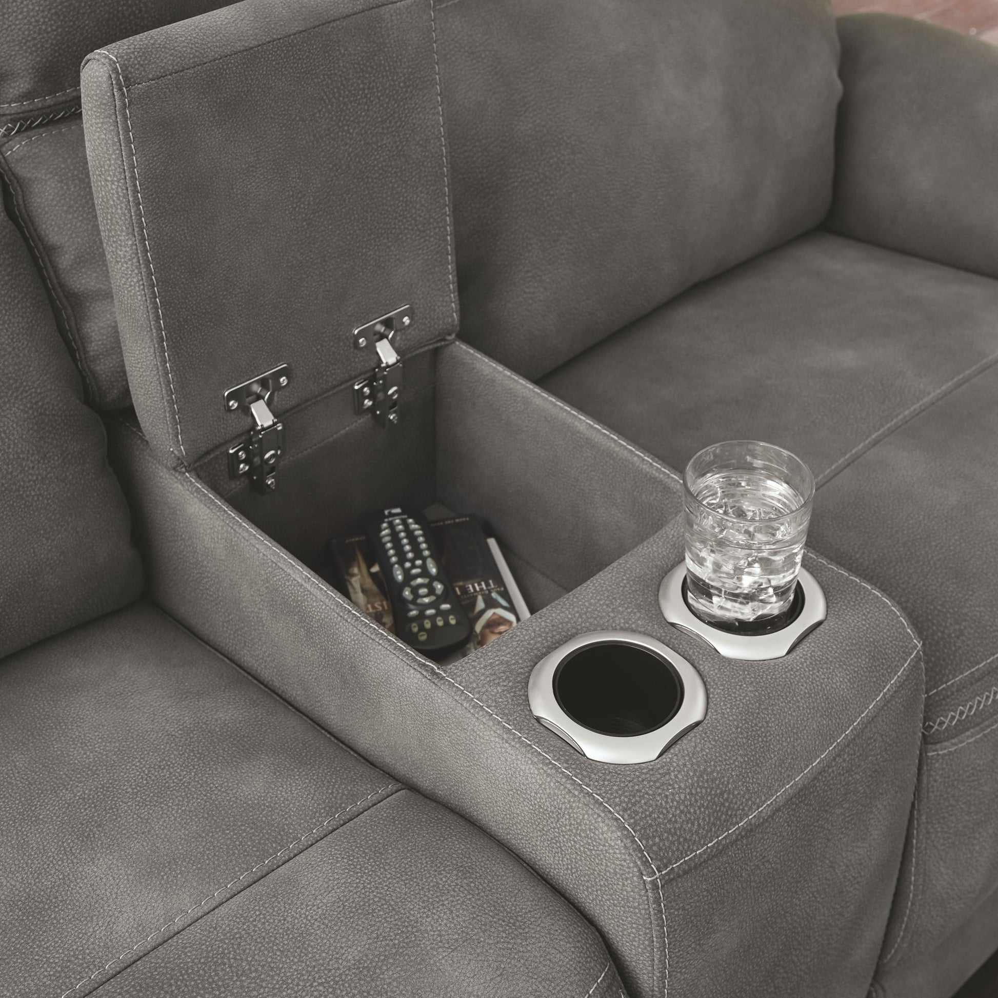 Next-Gen Durapella - Reclining Power Loveseat With Console - Best Buy Furniture