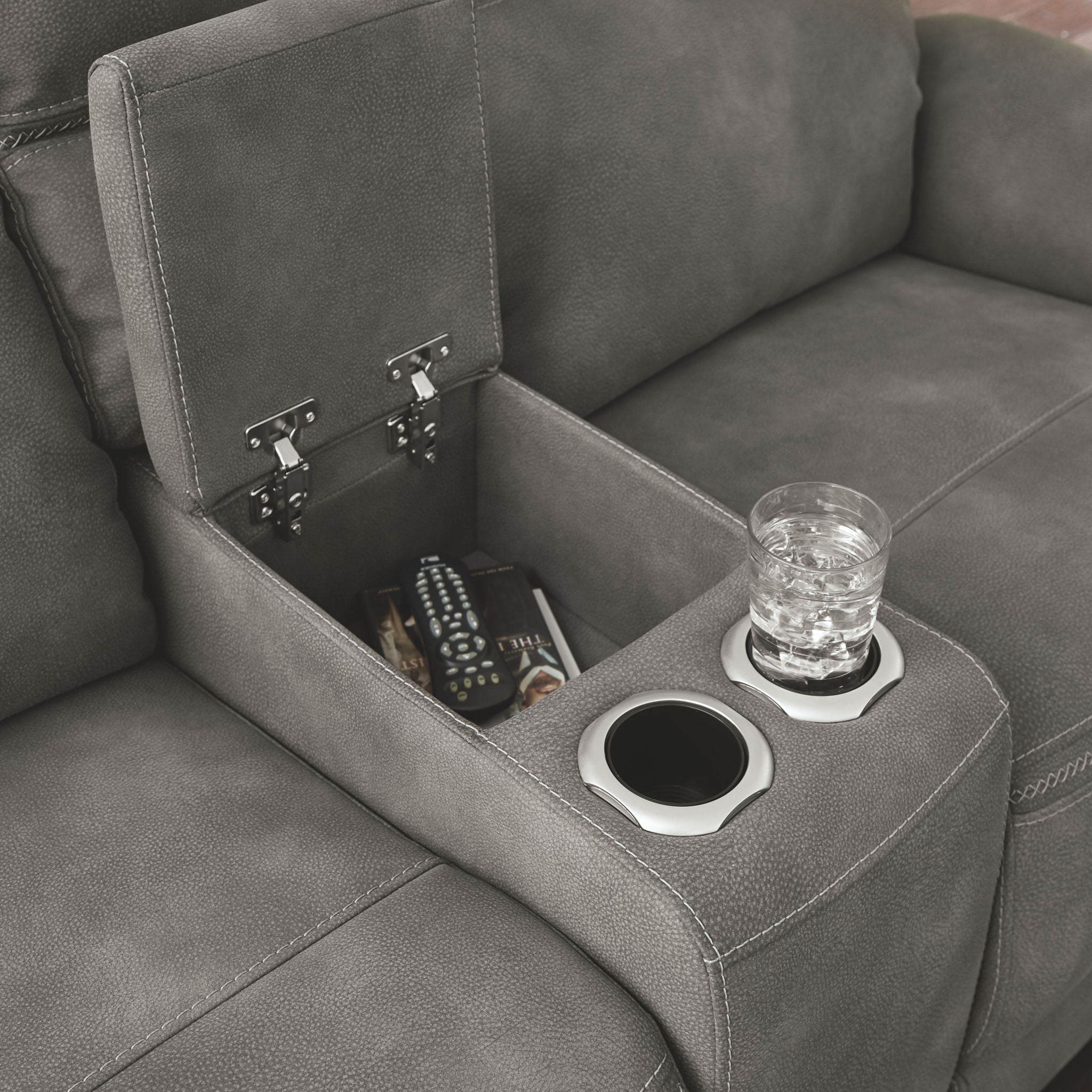 Next-Gen Durapella - Reclining Power Loveseat With Console - Best Buy Furniture