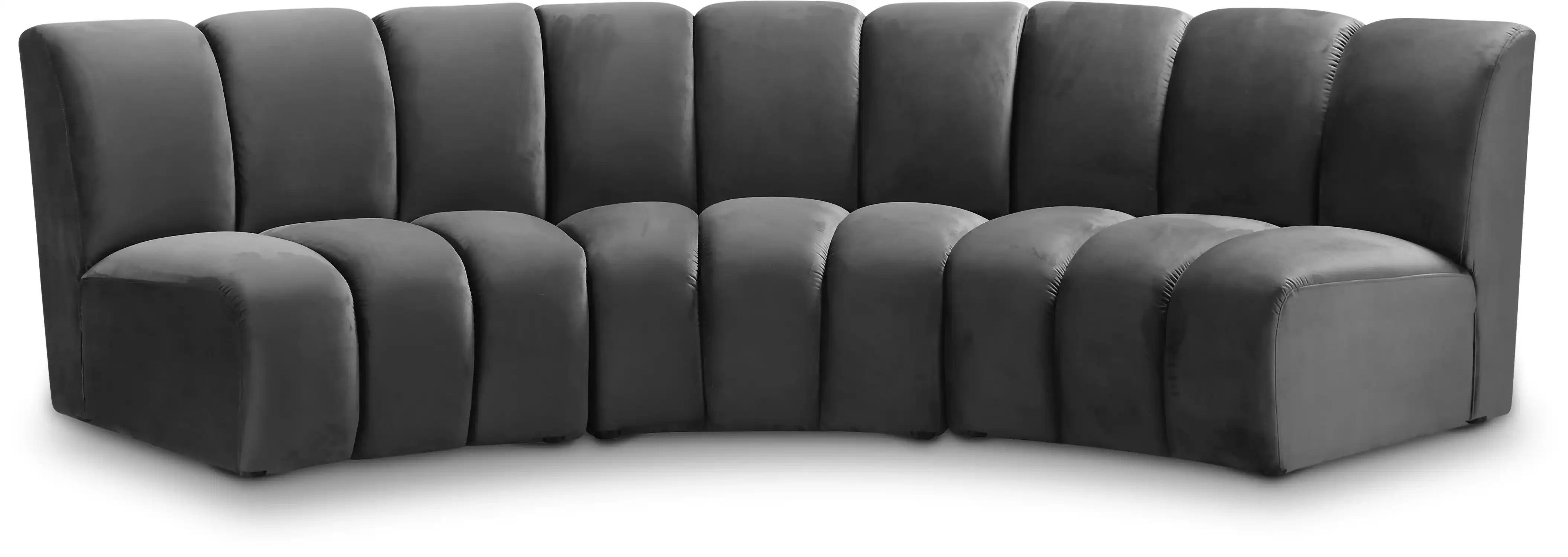 Infinity - 3 Piece Velvet Modular Sectional - Best Buy Furniture