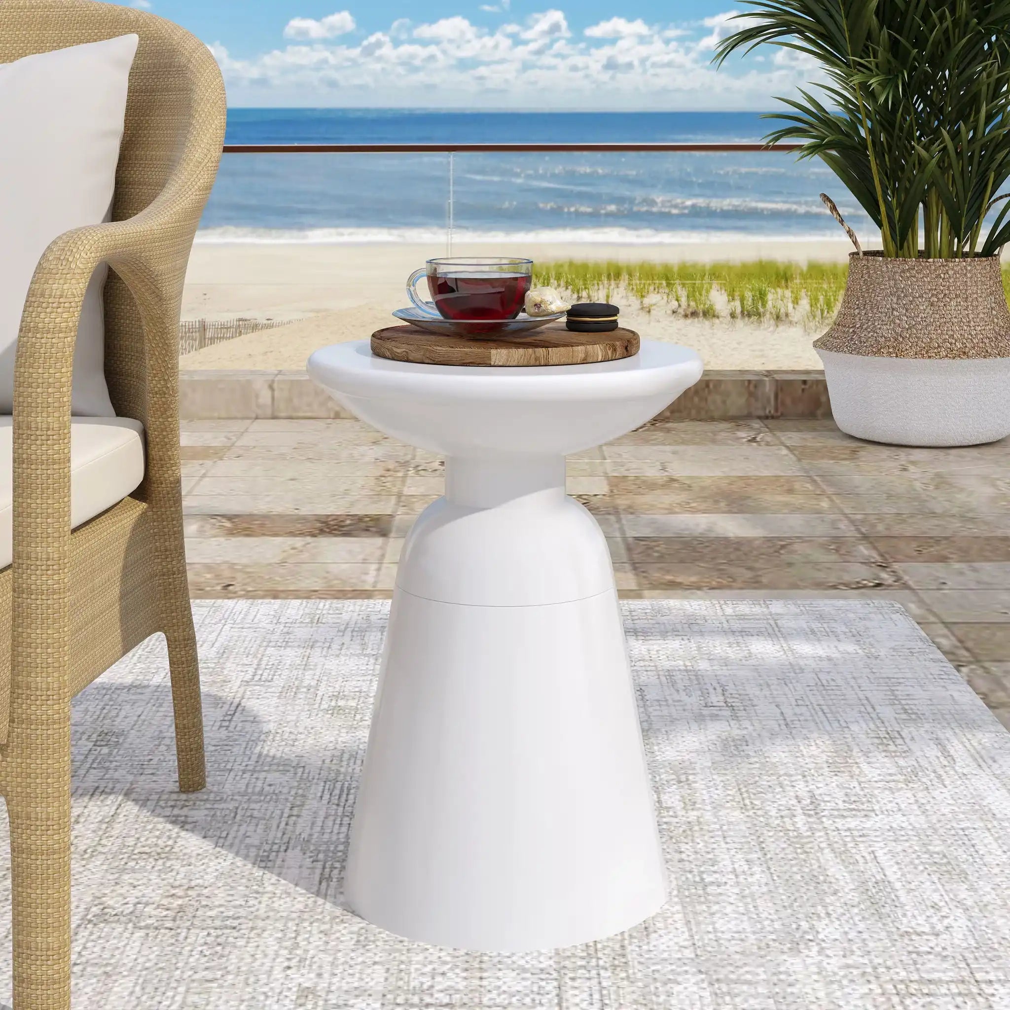 Outdoor Modern Metal End Large Table - Best Buy Furniture