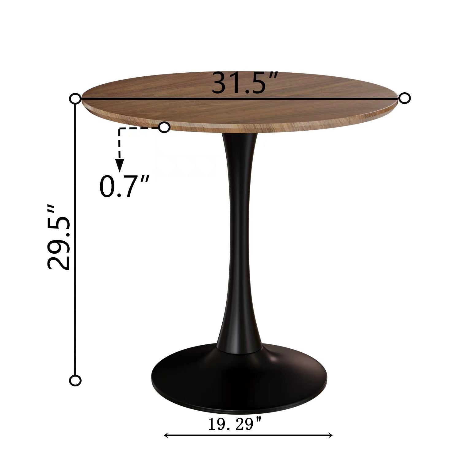 Mid-Century Round Dining Table With Pedestal Base For 2 - 4 People - Best Buy Furniture