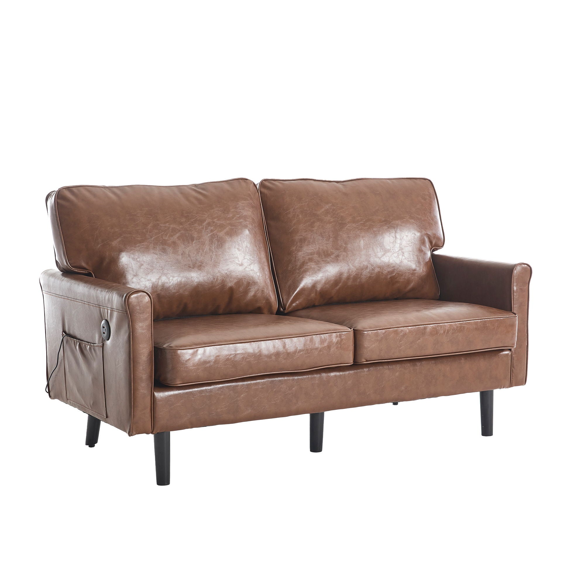 Mid Century Modern Loveseat Sofa With USB Ports, Removable Pillow Cover - Best Buy Furniture