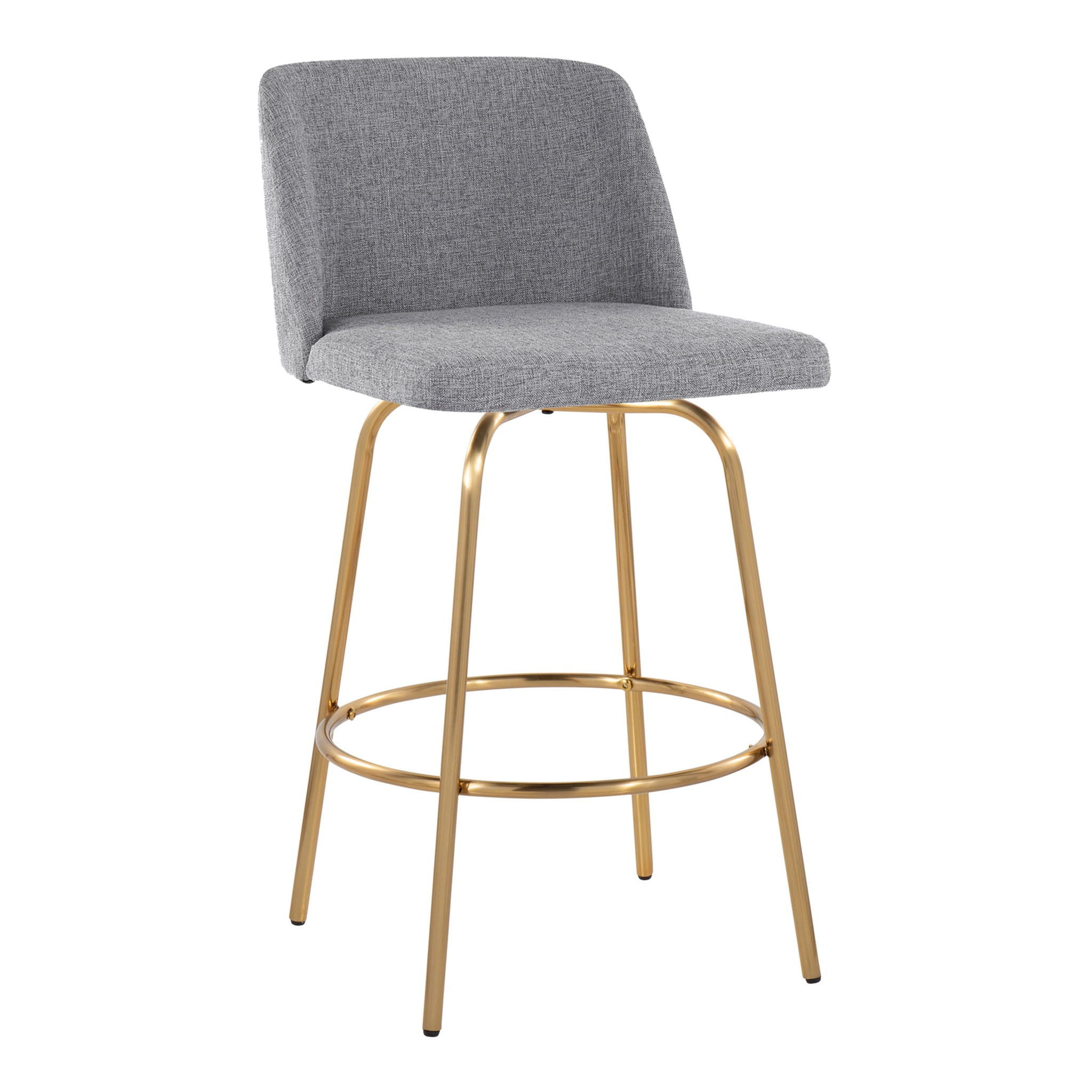 Toriano - Contemporary, Fixed Height Counter Stool With Swivel With Round Footrest (Set of 2) - Best Buy Furniture
