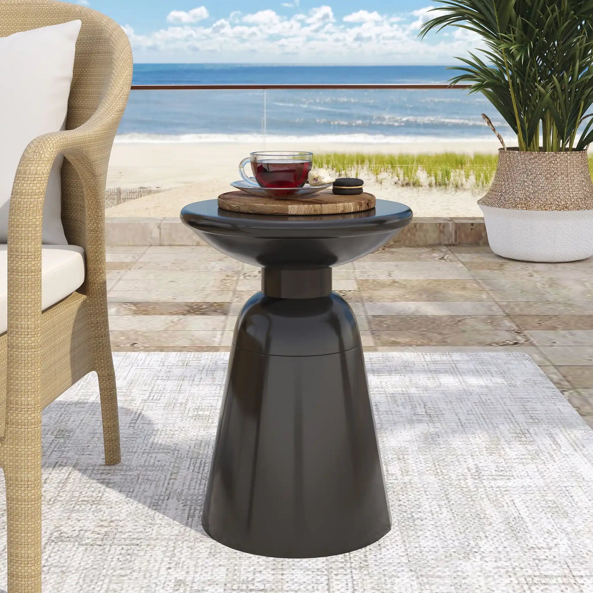 Outdoor Modern Metal End Large Table - Best Buy Furniture