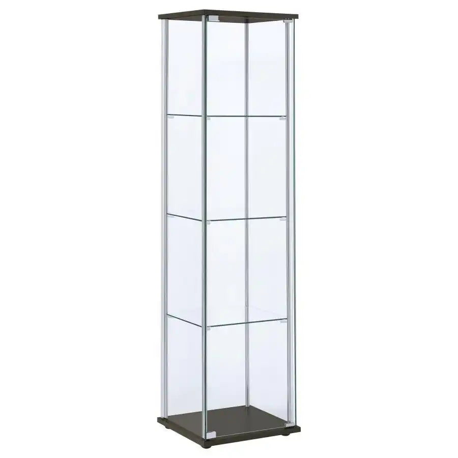 Bellatrix - 4-Shelf Clear Glass Curio Cabinet - Best Buy Furniture
