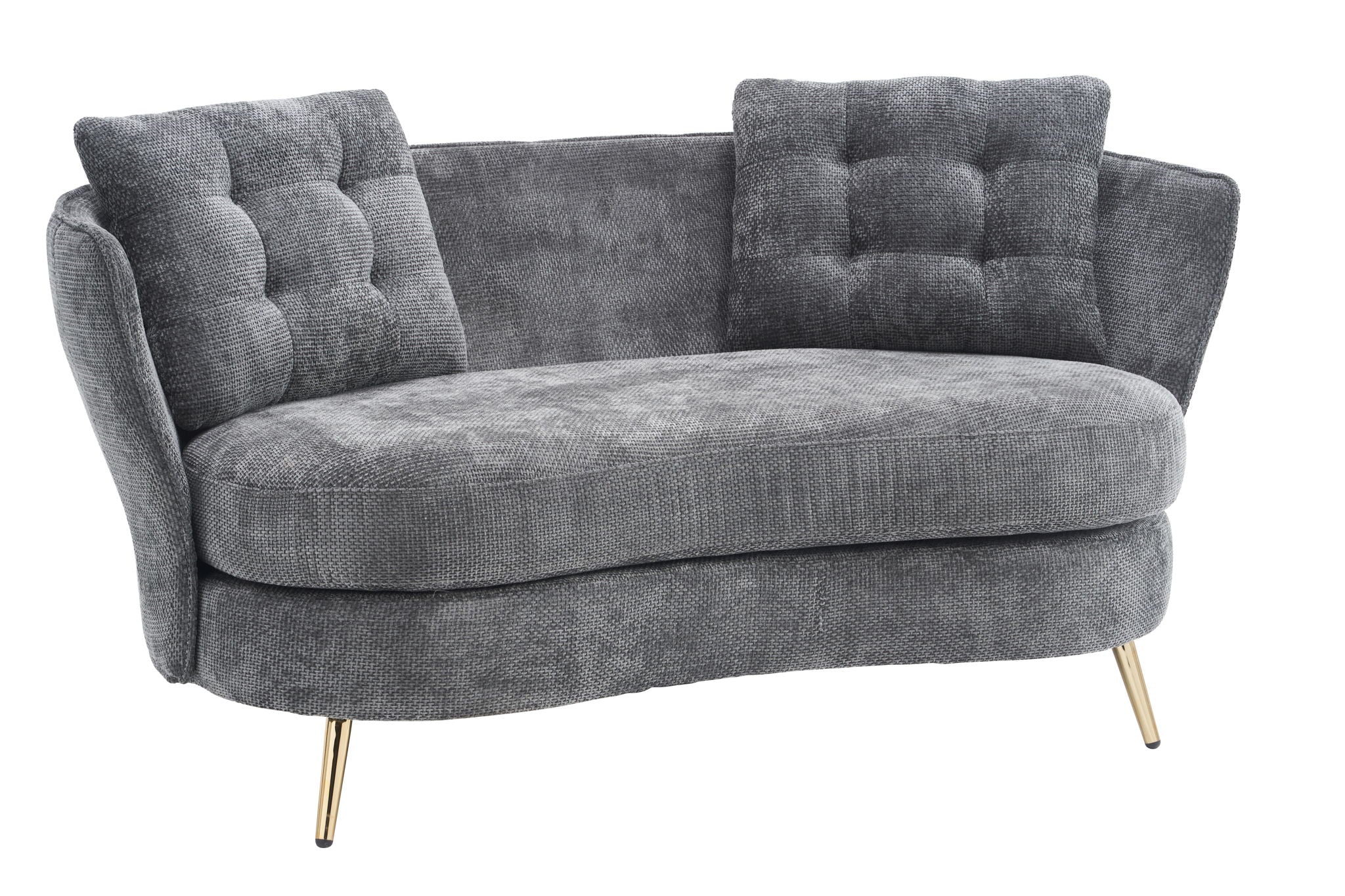 Loveseat Sofa, Upholstered Couch With Metal Legs