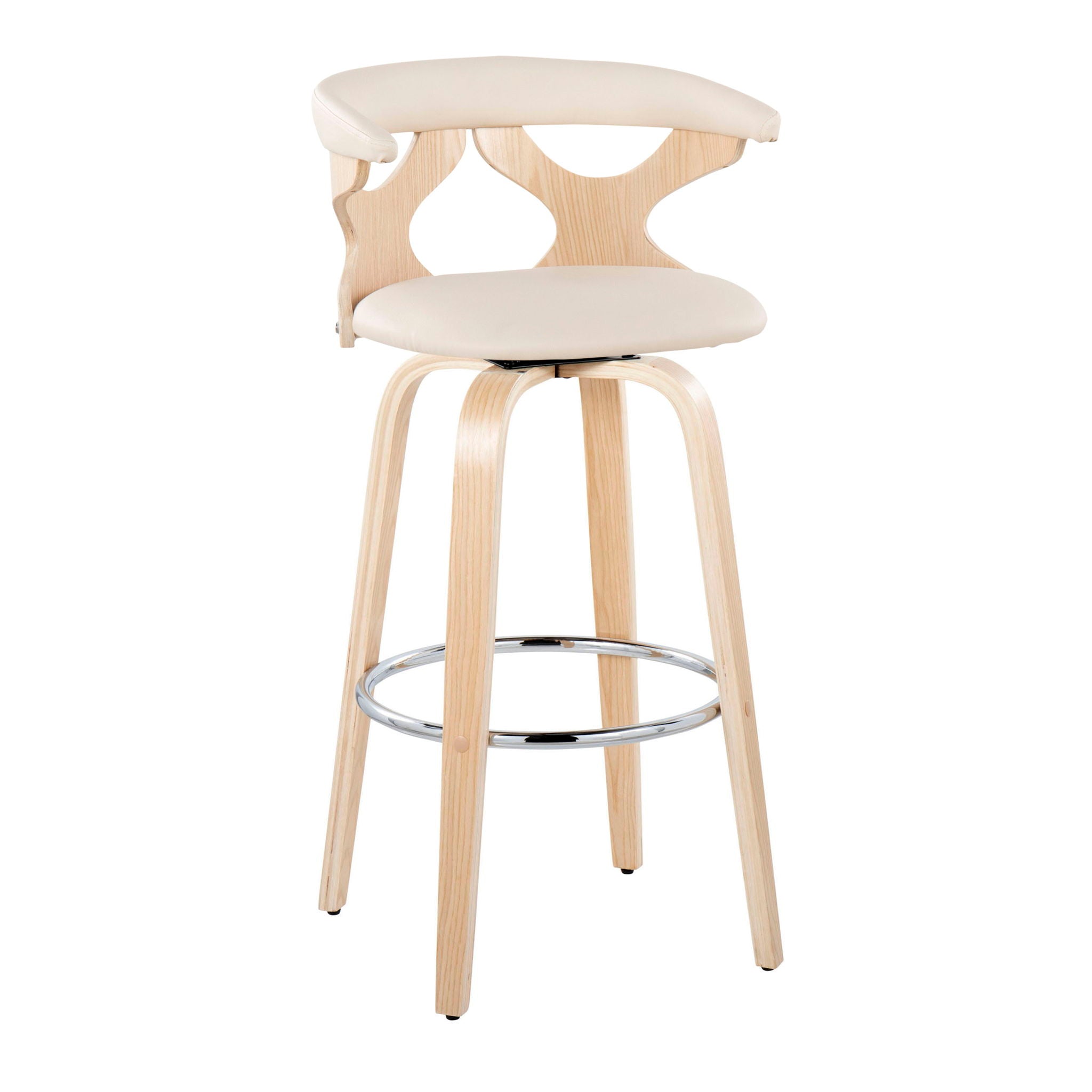 Gardenia - Contemporary Fixed Height Barstool With Swivel With Round Footrest (Set of 2) - Best Buy Furniture
