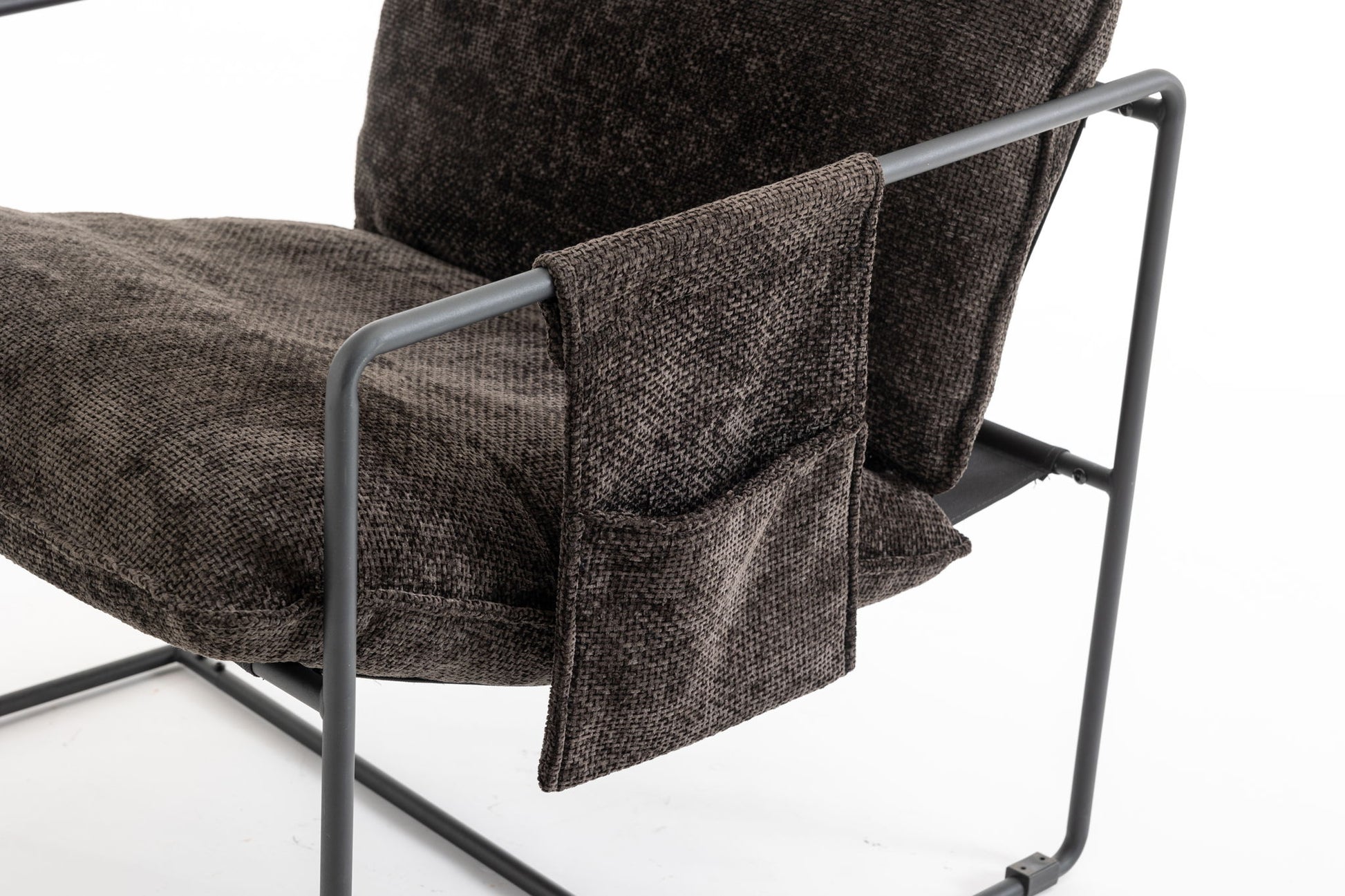 Upholstered Hanging Armchair With Arm Pocket Metal Frame (Set of 2), Crushed Foam Cushions And Skin-Friendly Braid For Living Room And Bedroom - Best Buy Furniture