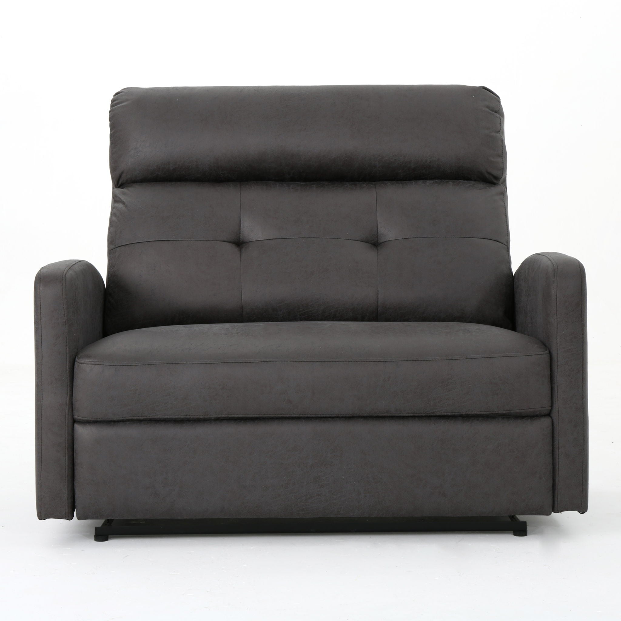 Alma - Contemporary Upholstered Loveseat Recliner - Slate - Best Buy Furniture