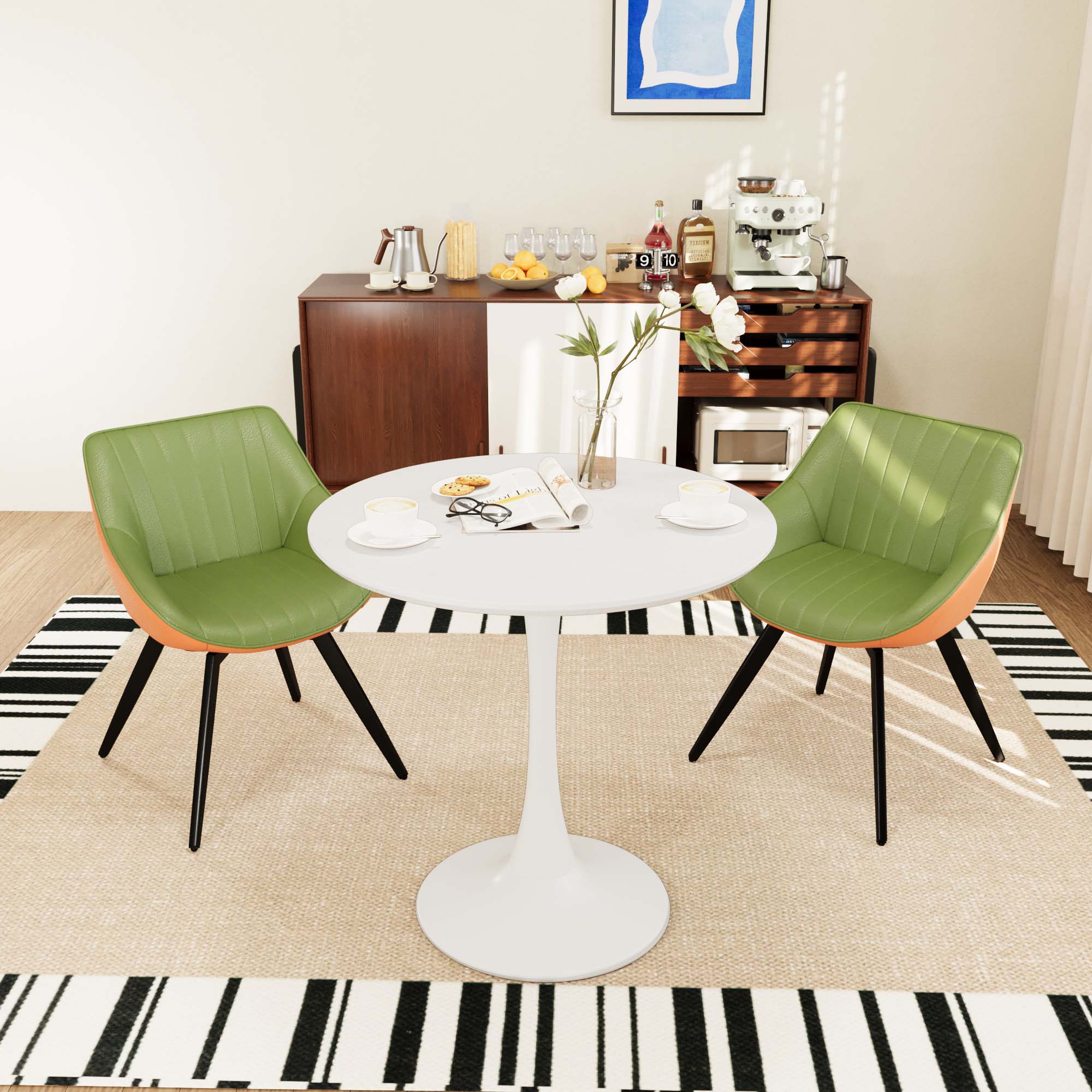 Round Dining Table Set With Tulip Design And 2 Chairs - Best Buy Furniture
