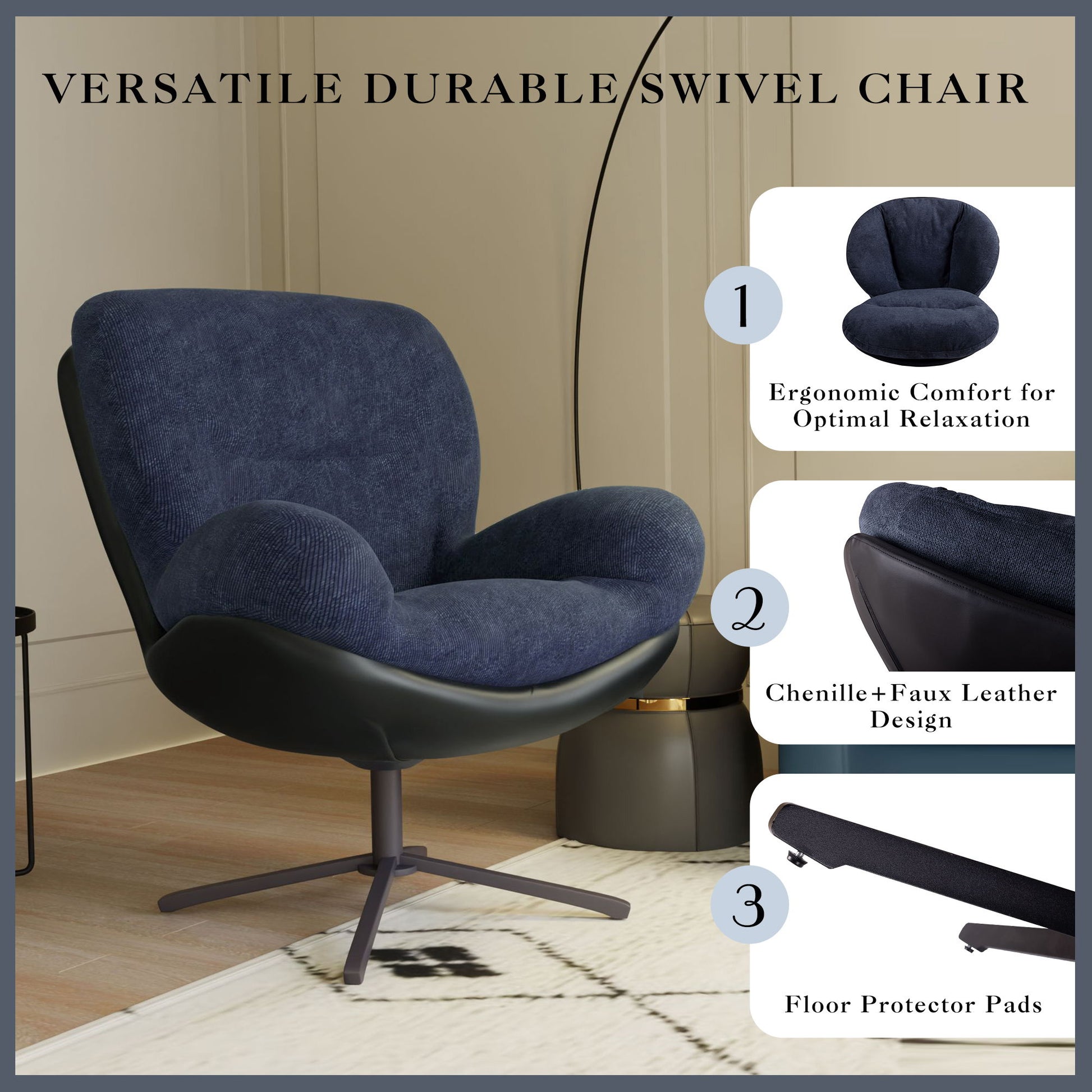 360° Swivel Office Chair, No Wheels - Best Buy Furniture