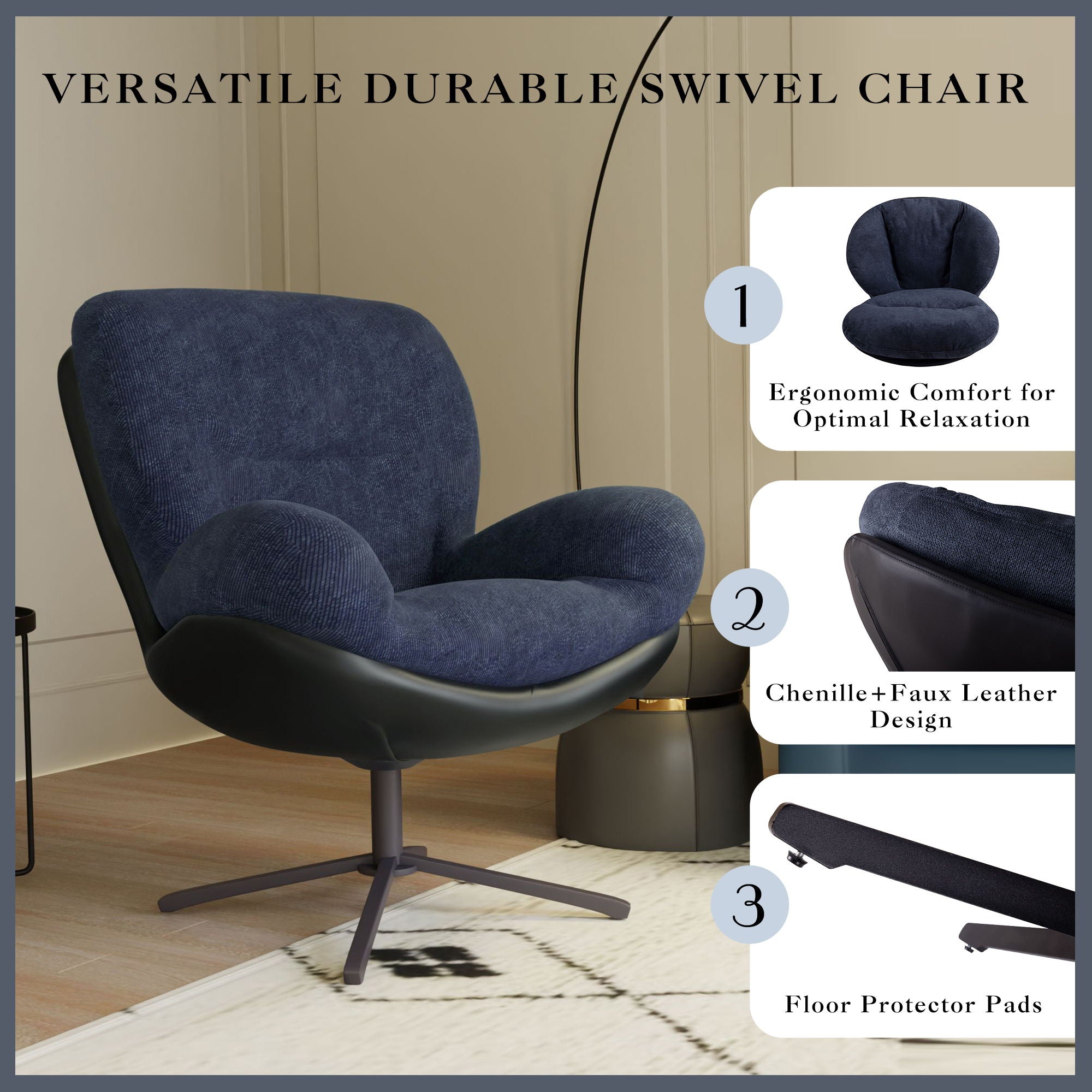 360° Swivel Office Chair, No Wheels - Best Buy Furniture