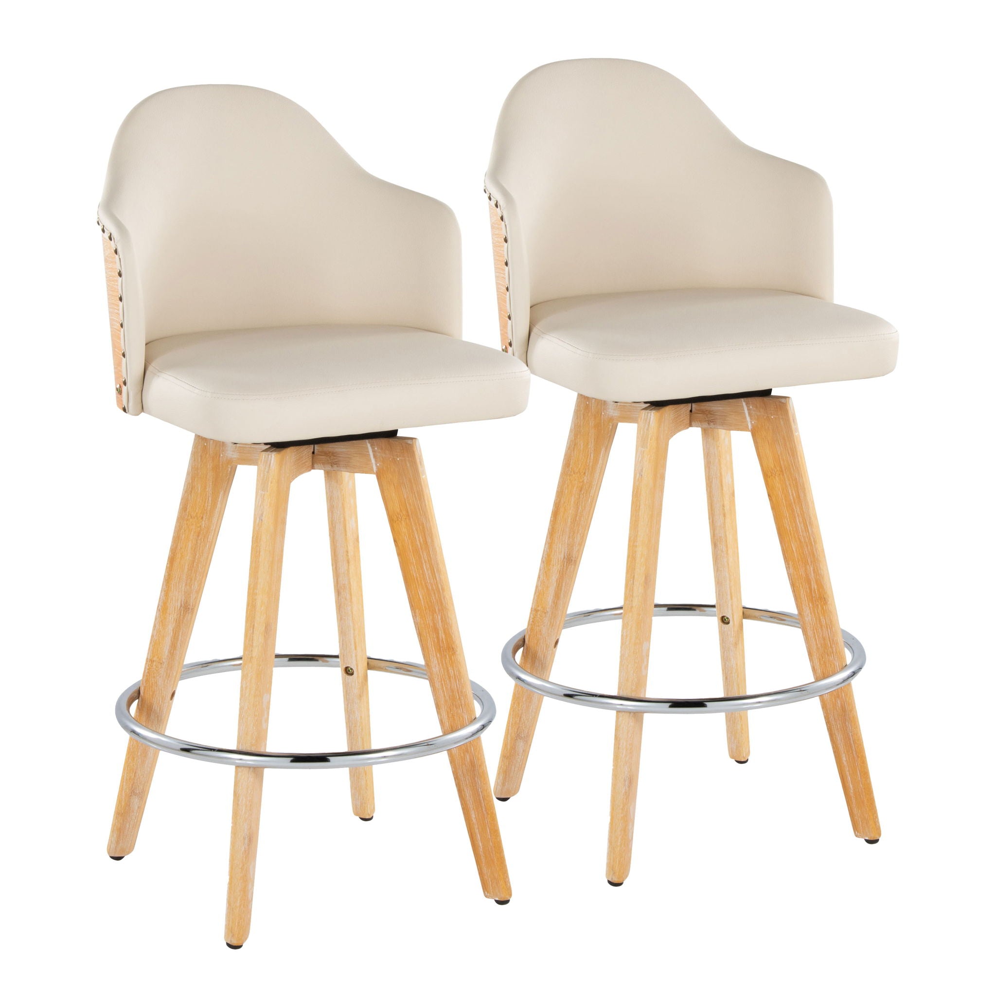 Ahoy - Contemporary Fixed Height Counter Stool & Round Footrest (Set of 2) - Best Buy Furniture