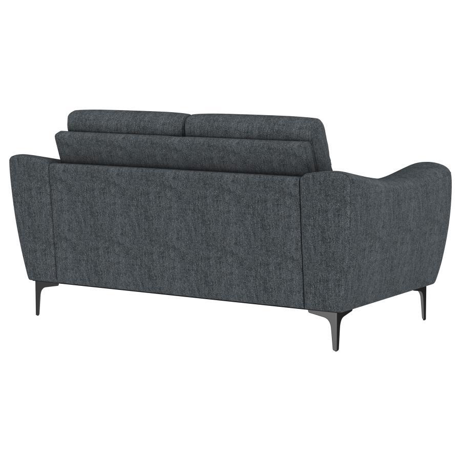 Nolan - Upholstered Sloped Track Arm Loveseat - Charcoal - Best Buy Furniture