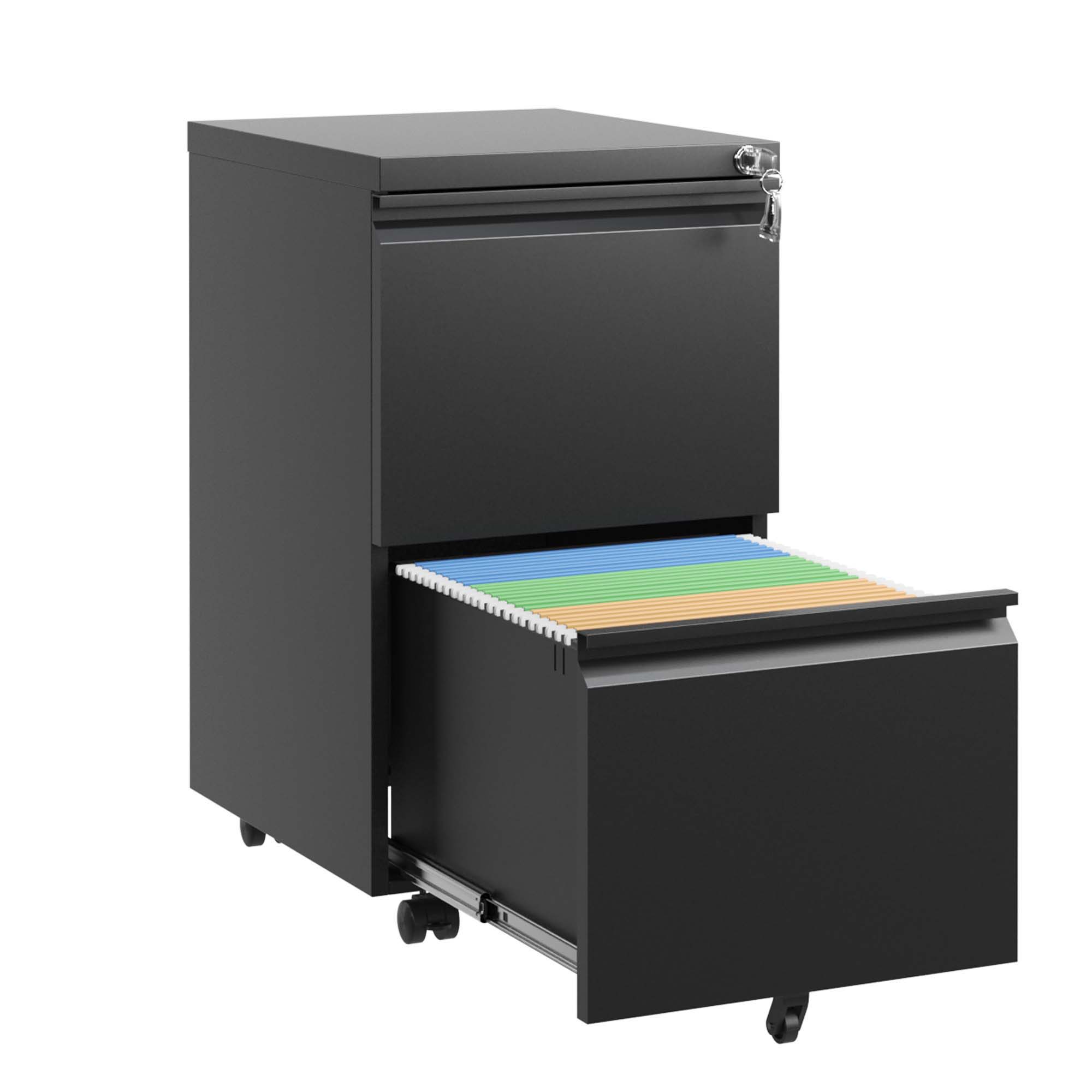 Metal Drawer Mobile File Cabinet With Lock For Home Office Organizer - Best Buy Furniture