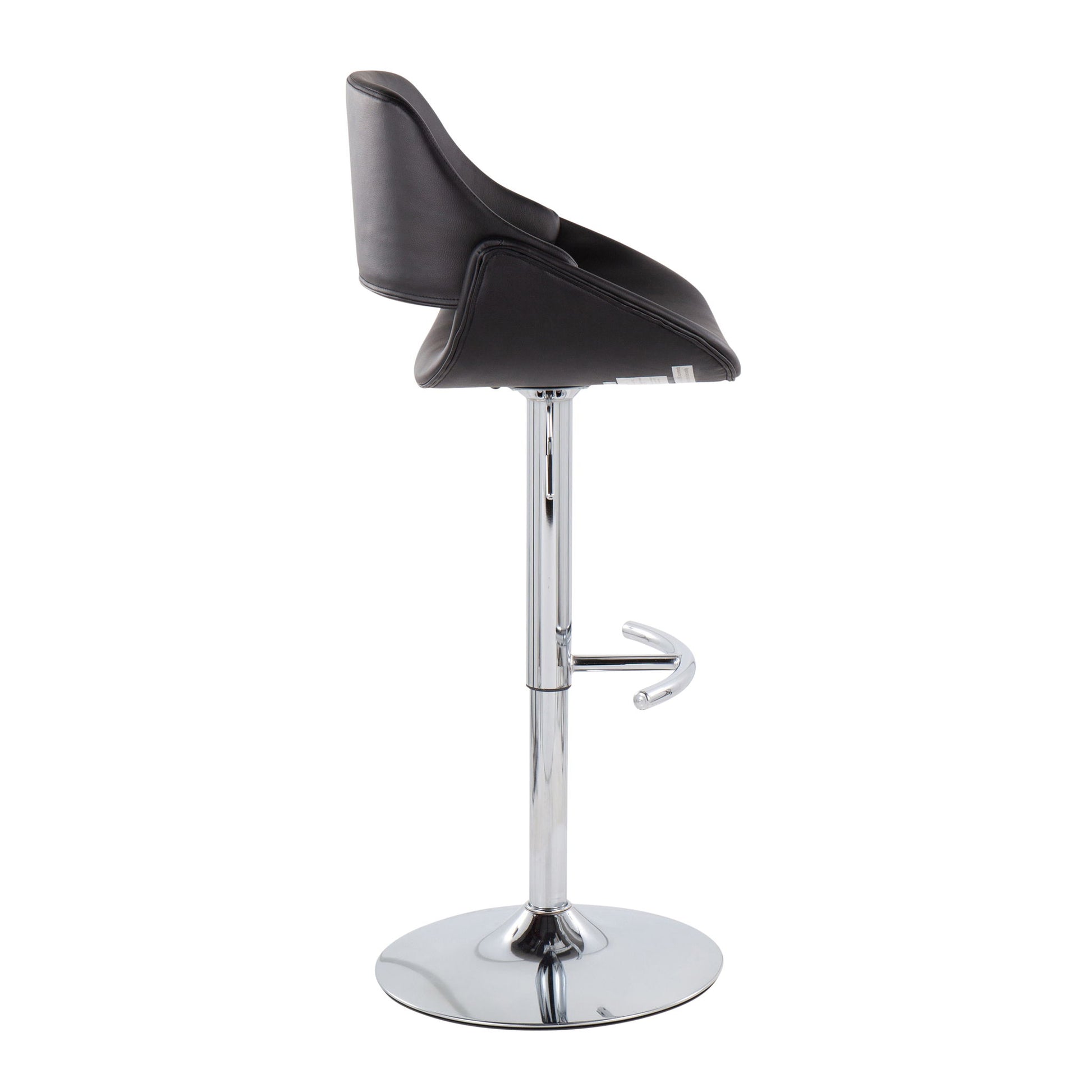 Fabrico - Contemporary Adjustable Bar Stool With Rounded T Footrest (Set of 2) - Best Buy Furniture