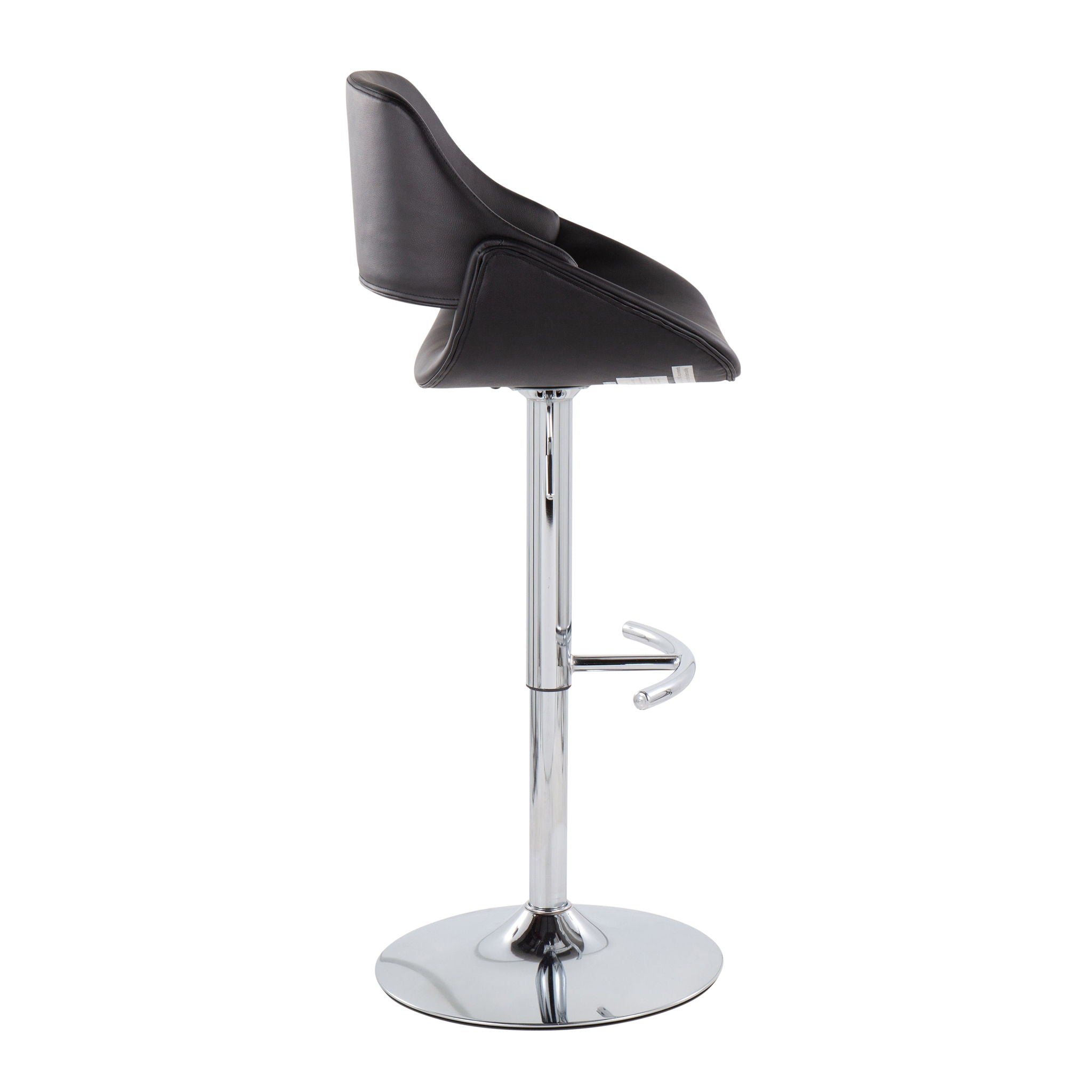 Fabrico - Contemporary Adjustable Bar Stool With Rounded T Footrest (Set of 2) - Best Buy Furniture