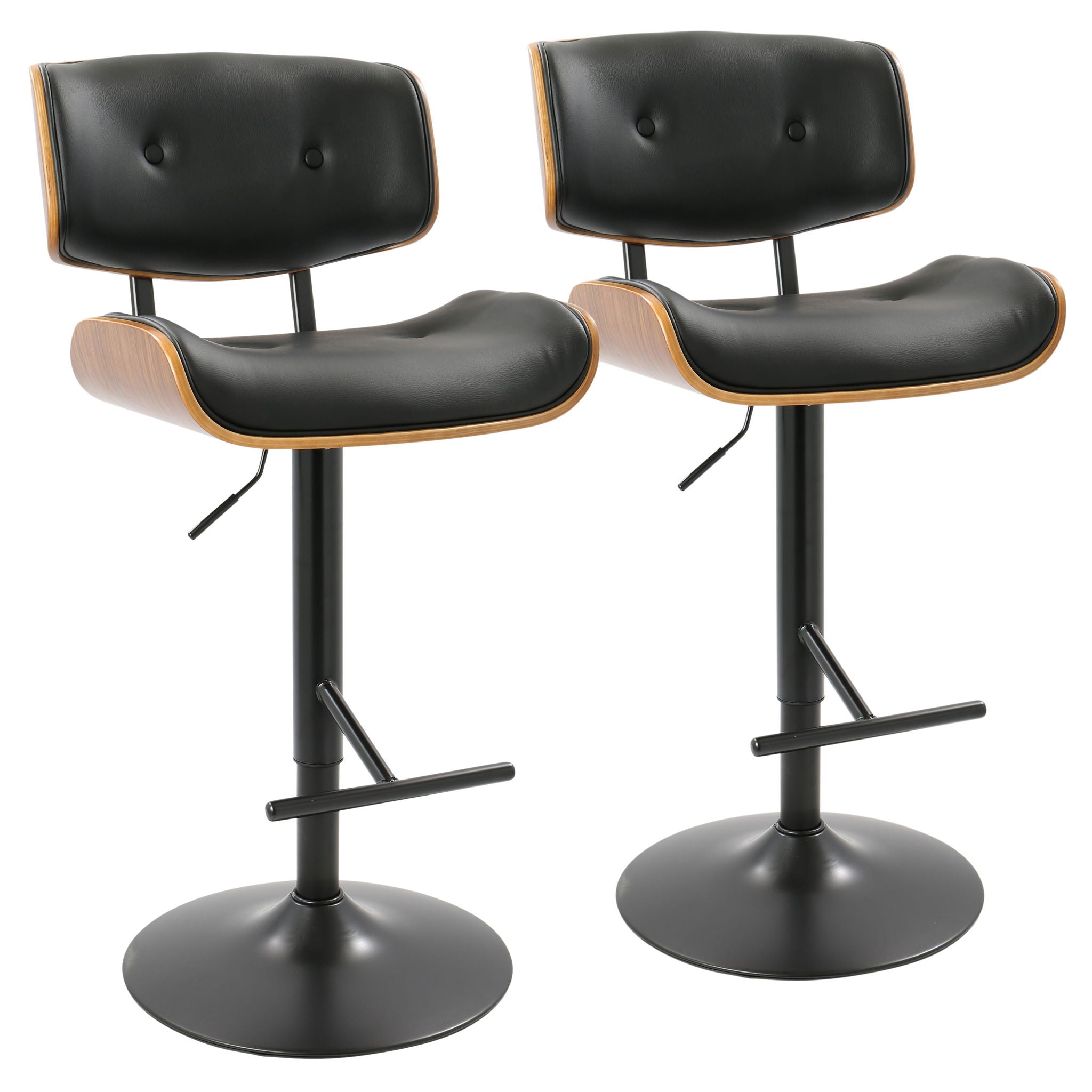Lombardi - Mid Century Modern Adjustable Barstool - Best Buy Furniture