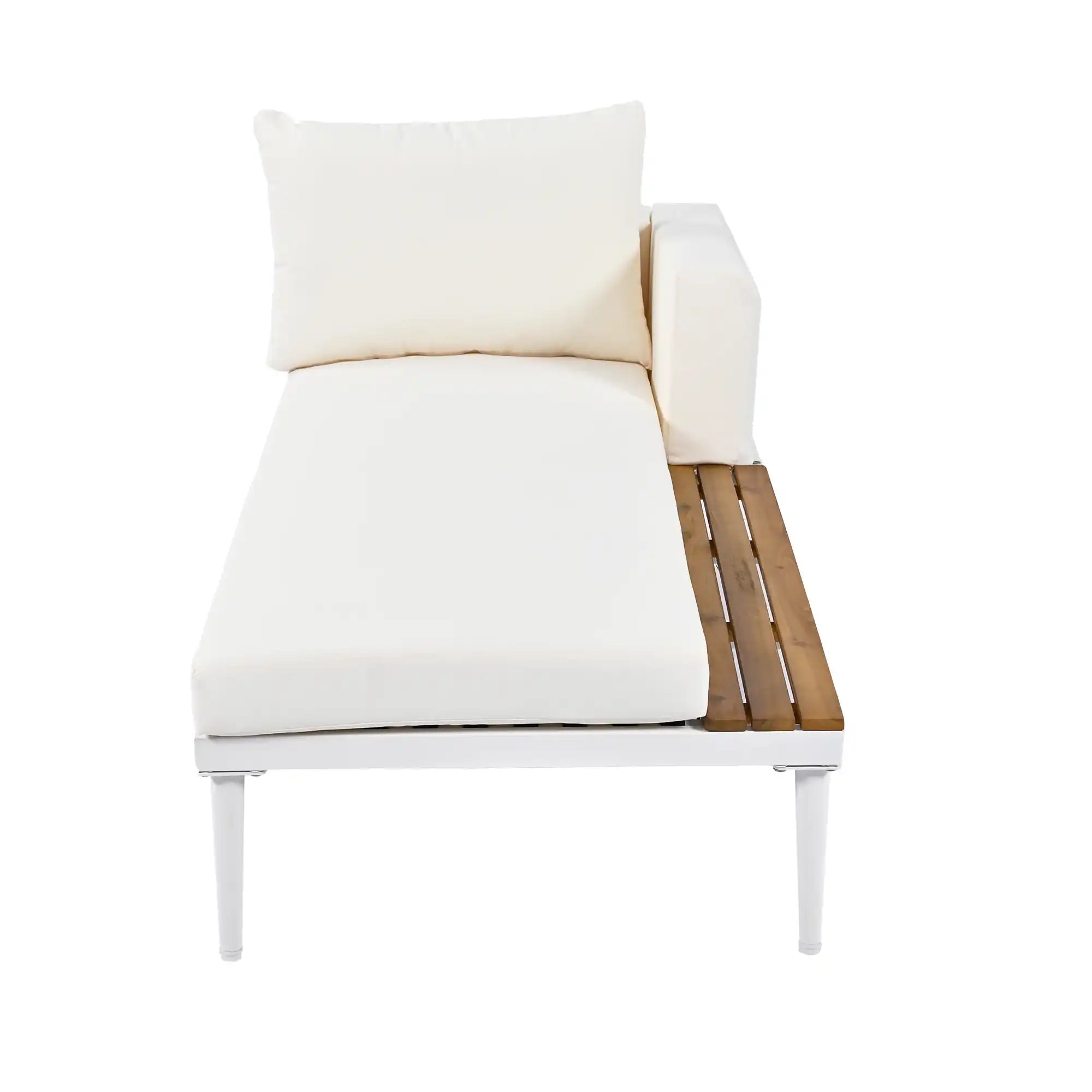 Modern Outdoor Daybed with Faux Marble Top, Beige - Best Buy Furniture