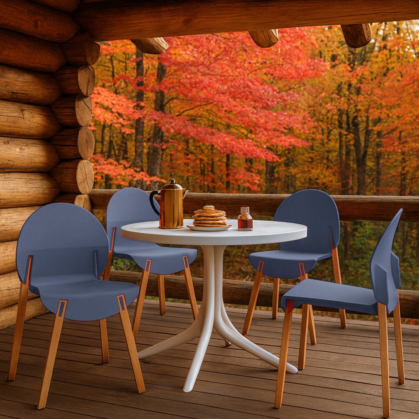 4 Piece Set Of Single Chairs, Traditional Elements With Round Table - Best Buy Furniture