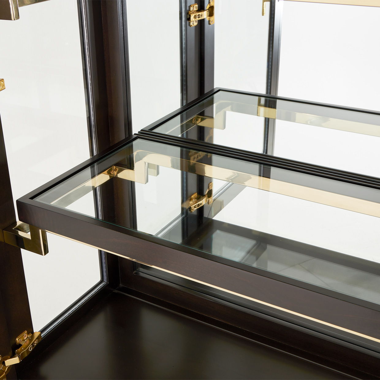 Belmont Place - Display Cabinet - White / Dark Brown - Best Buy Furniture