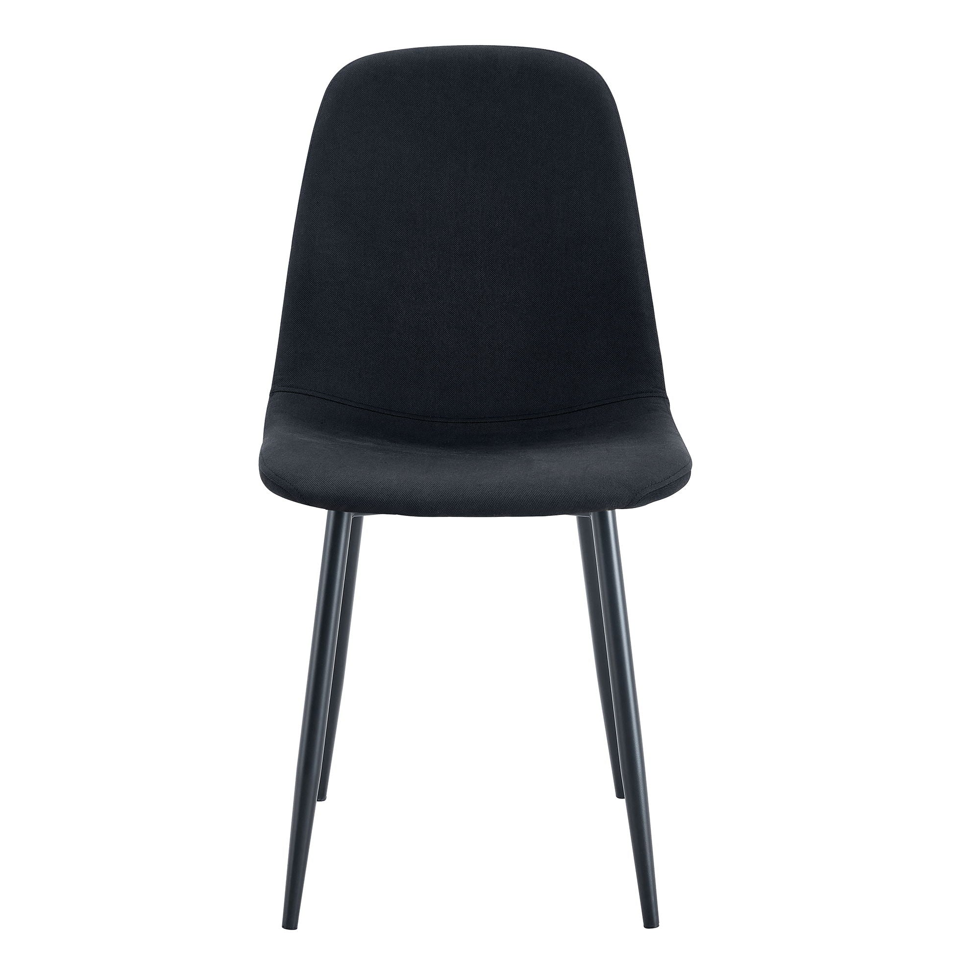 Modern Medieval Style Cushioned Side Chairs Set With Black Metal Legs For Kitchens - Best Buy Furniture