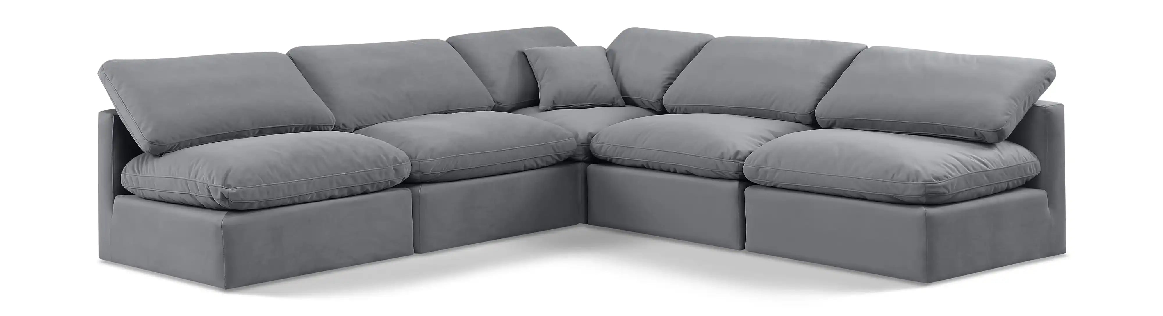 Indulge - Velvet 5 Piece Modular Corner Armless Sectional - Best Buy Furniture