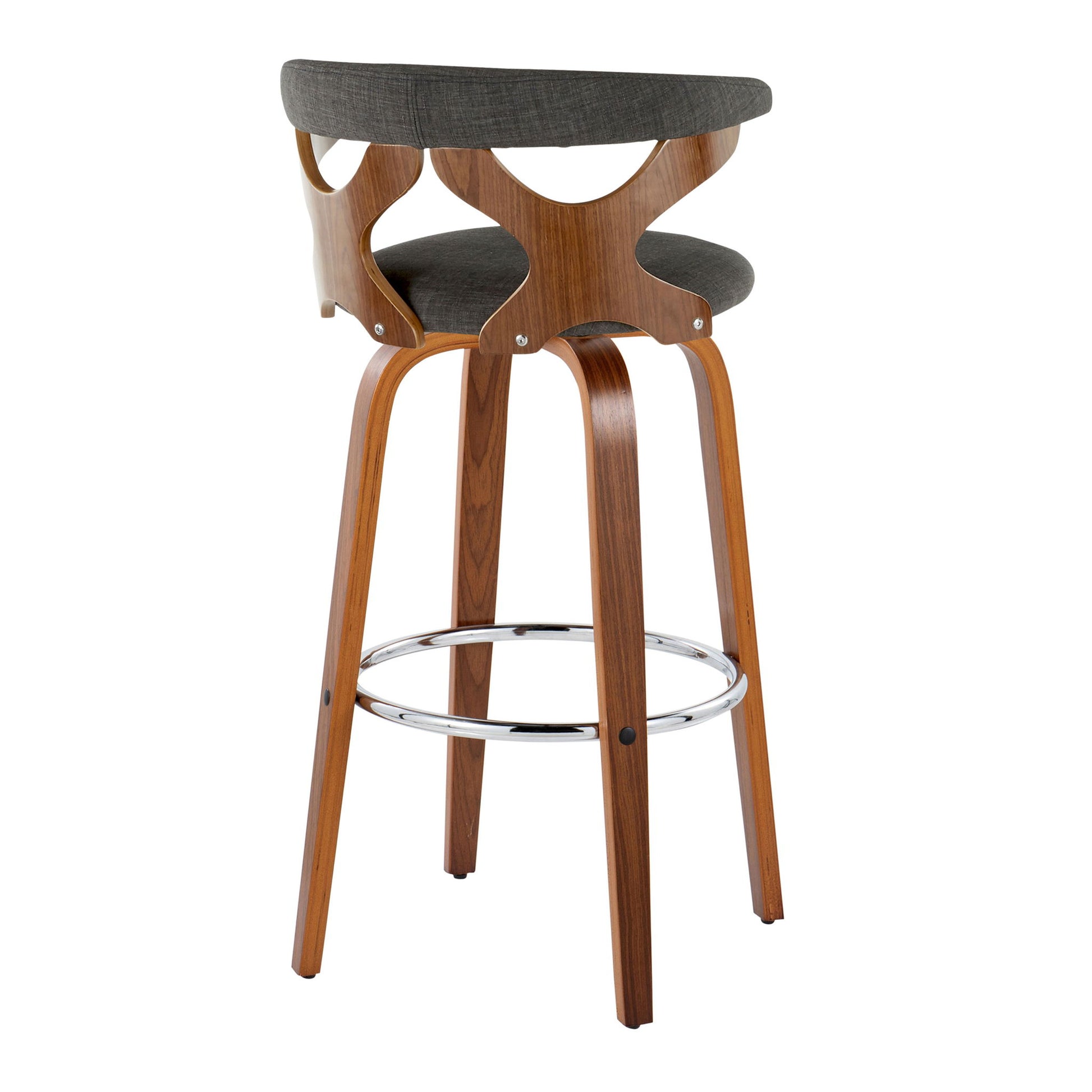 Gardenia - Mid Century Modern Fixed Height Barstool With Swivel With Round Footrest (Set of 2) - Best Buy Furniture