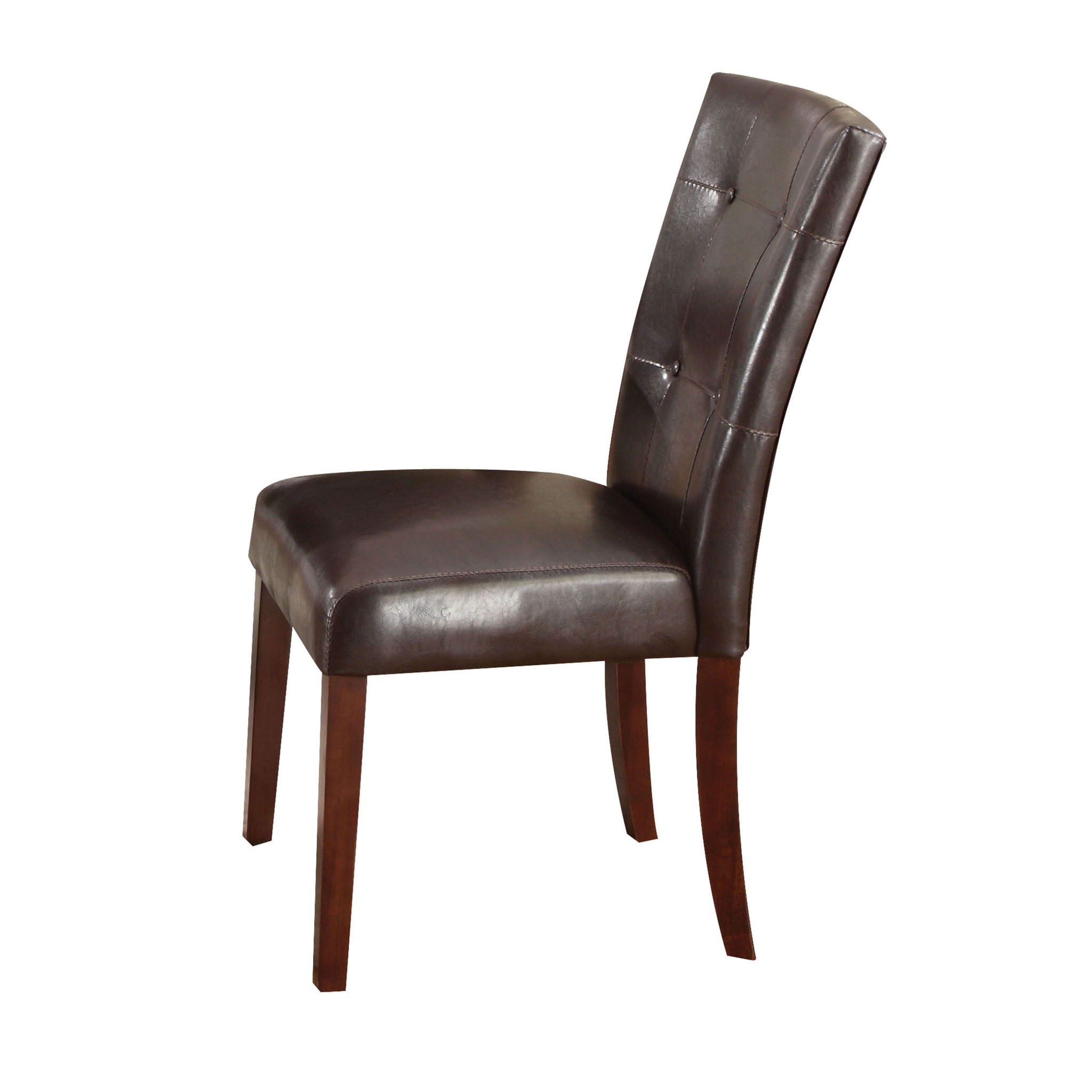 Britney - Synthetic Leather Side Chair (Set of 2) - Brown / Walnut - Best Buy Furniture