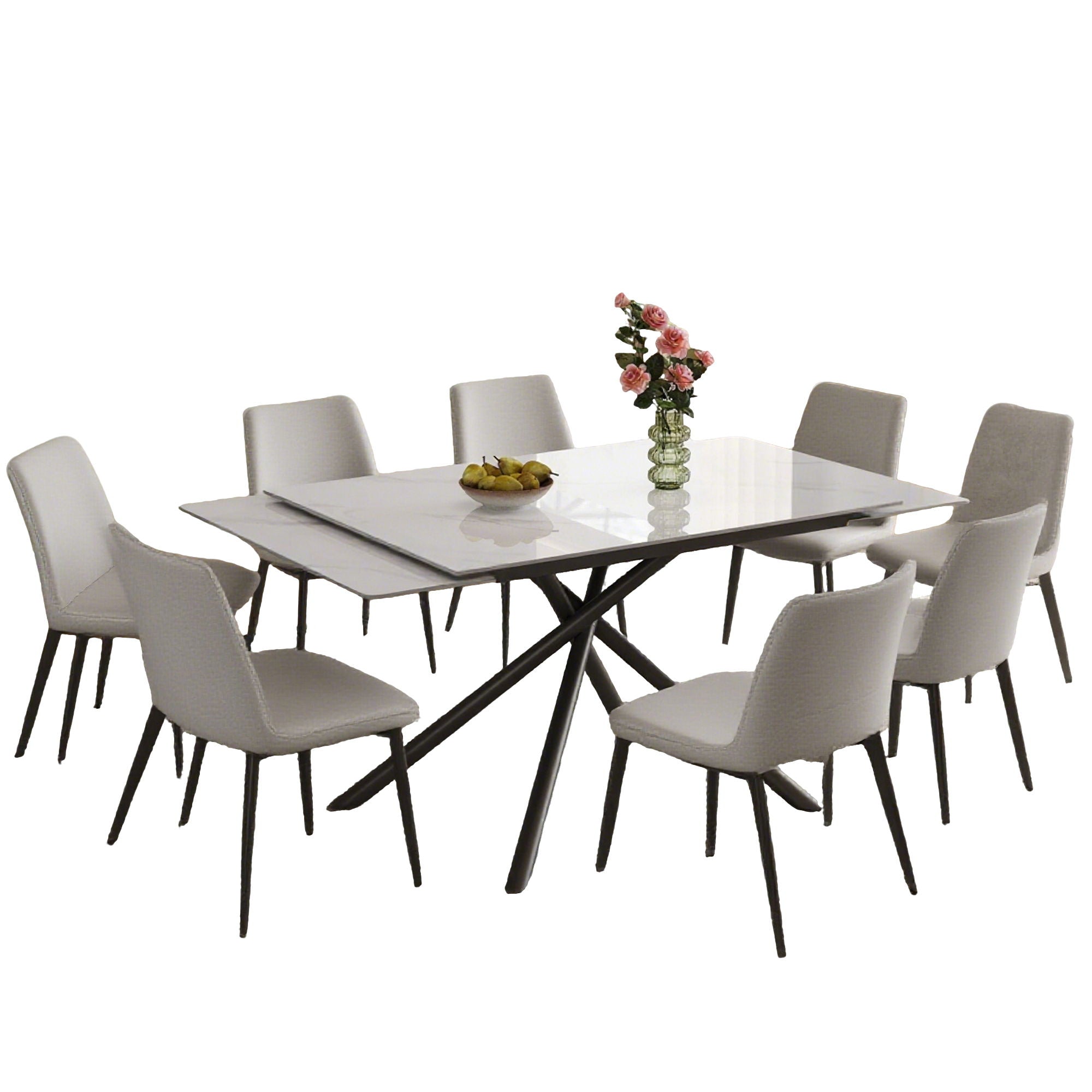 Retractable Sintered Stone Dining Table Set With Chairs - Best Buy Furniture