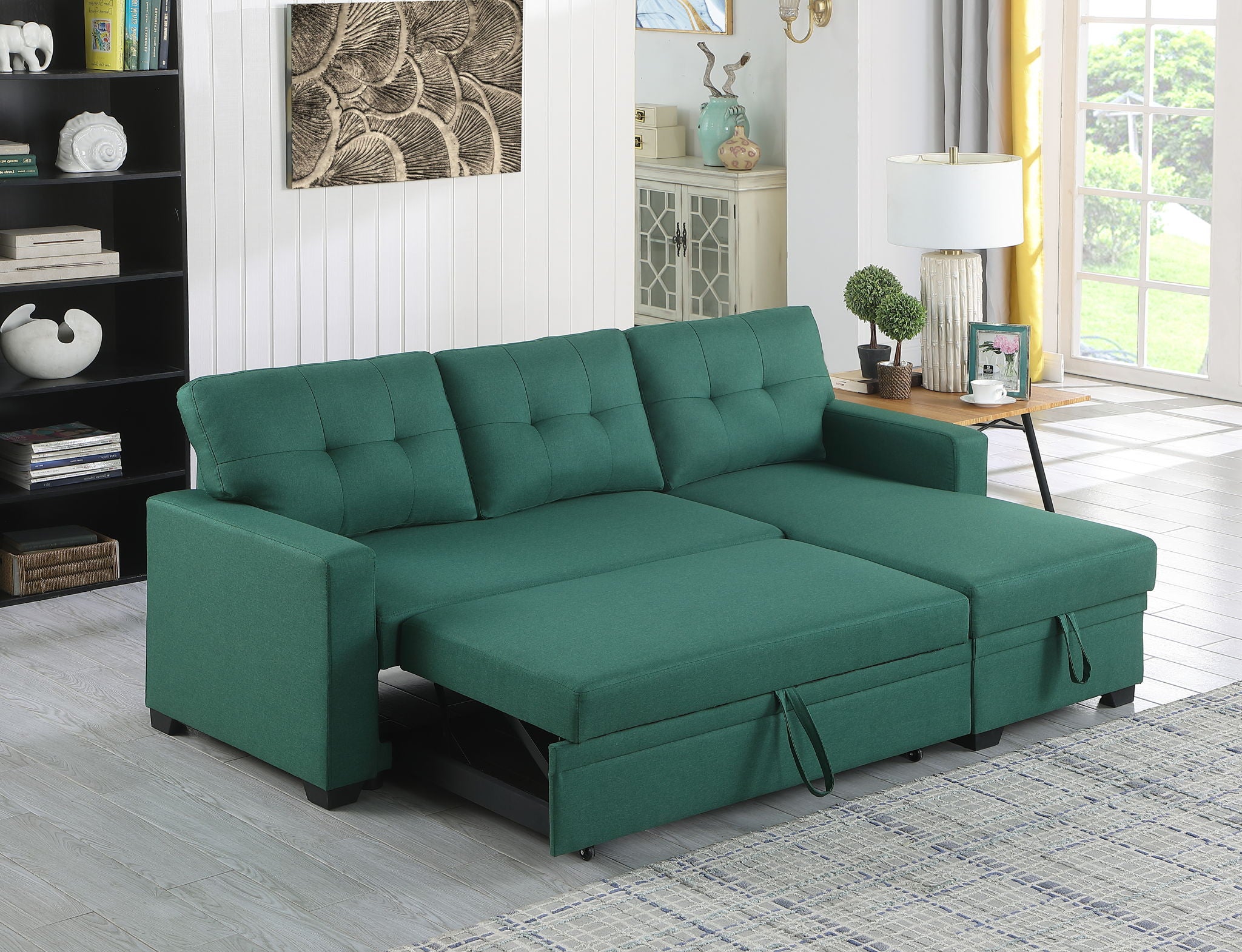 Upholstered Pull Out Sectional Sofa With Chaise - Best Buy Furniture
