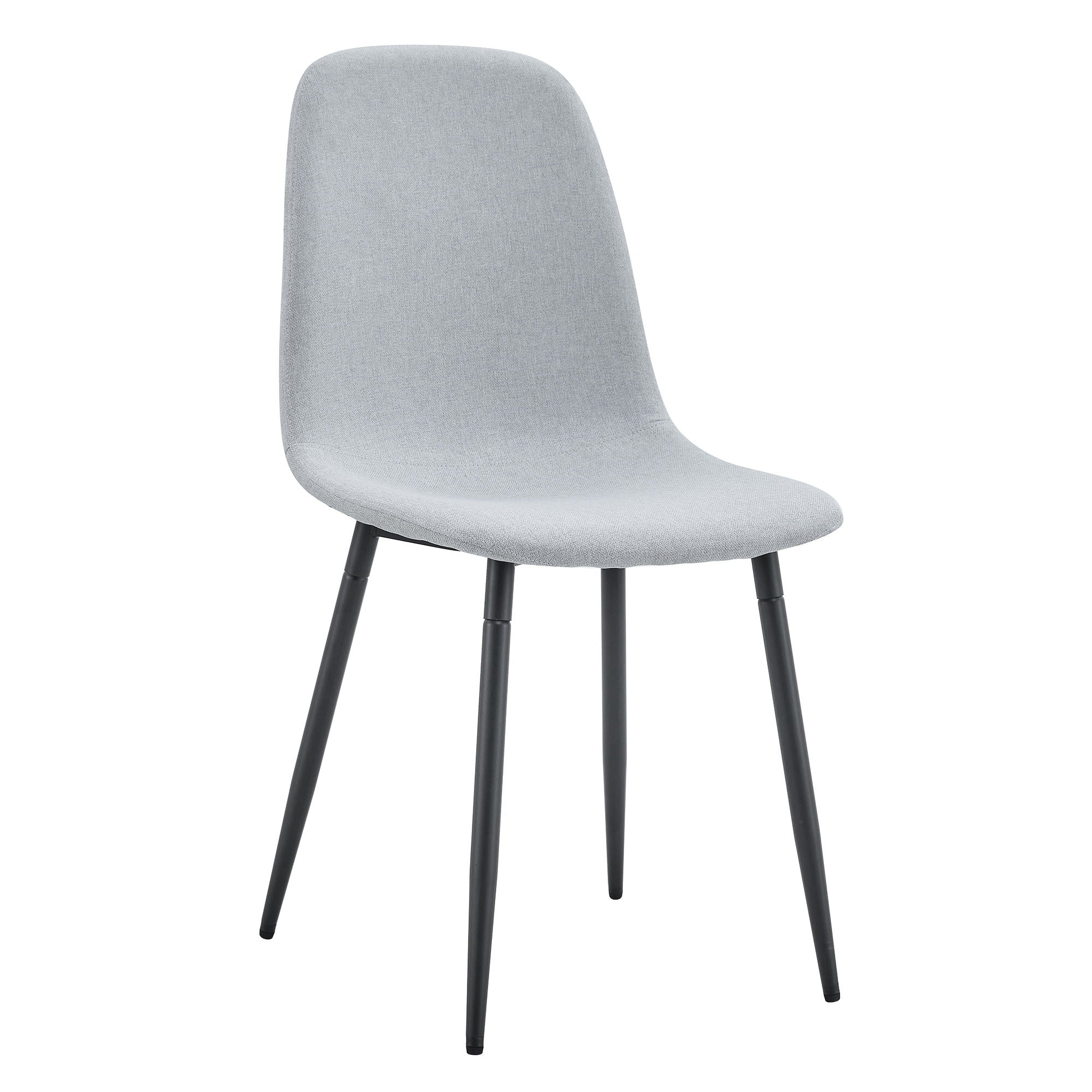 Modern Medieval Style Cushioned Side Chairs Set With Black Metal Legs For Kitchens - Best Buy Furniture