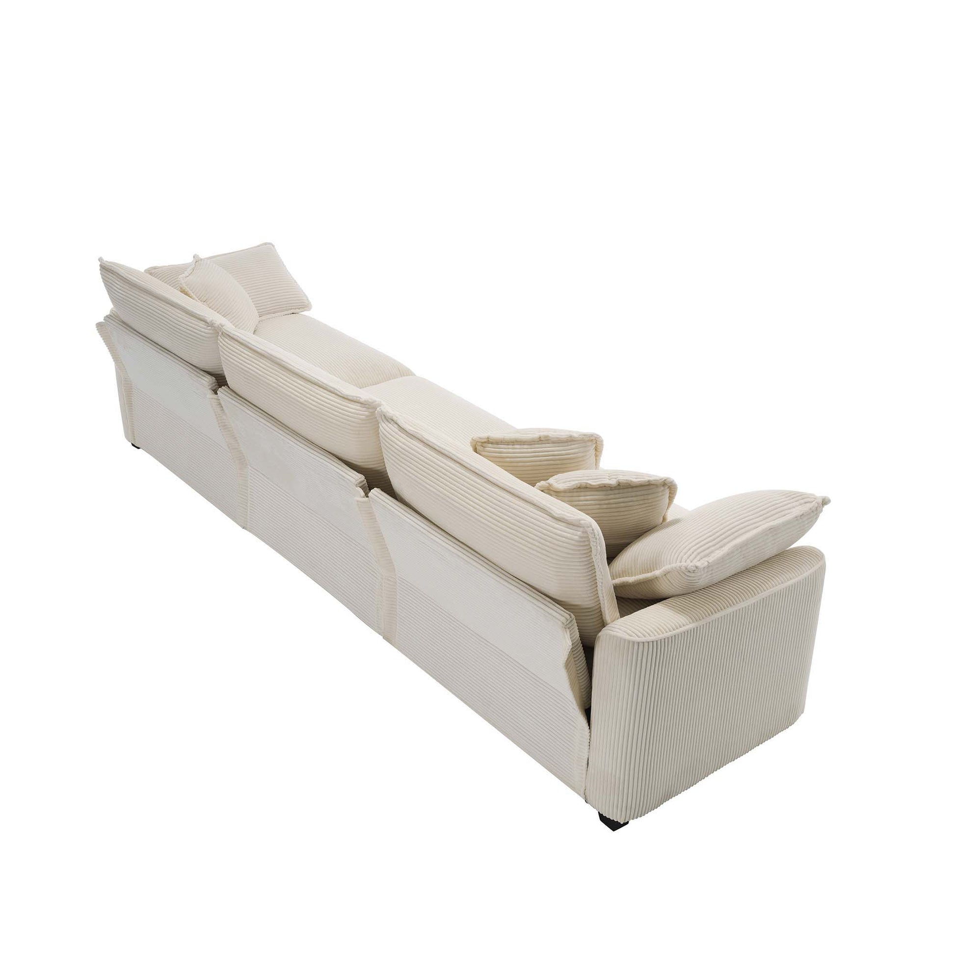 Elegant Corduroy Oversized Sectional Sofa Set With Deep Seats And Flexible Layout - Best Buy Furniture