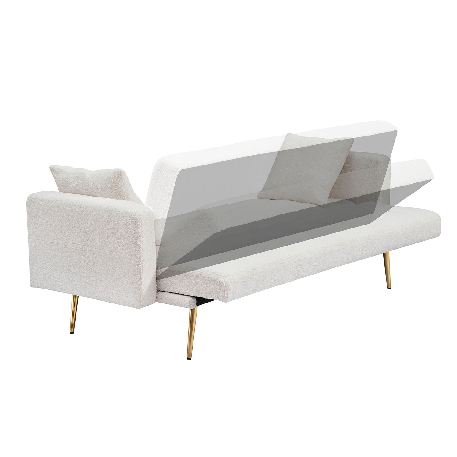 Teddy Fleece Sofa Bed With Luxurious Throw Pillows - Best Buy Furniture
