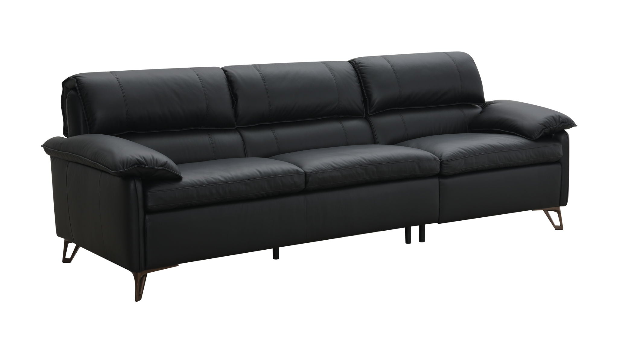 Eilene - Top Grain Leather Sofa - Black - Best Buy Furniture