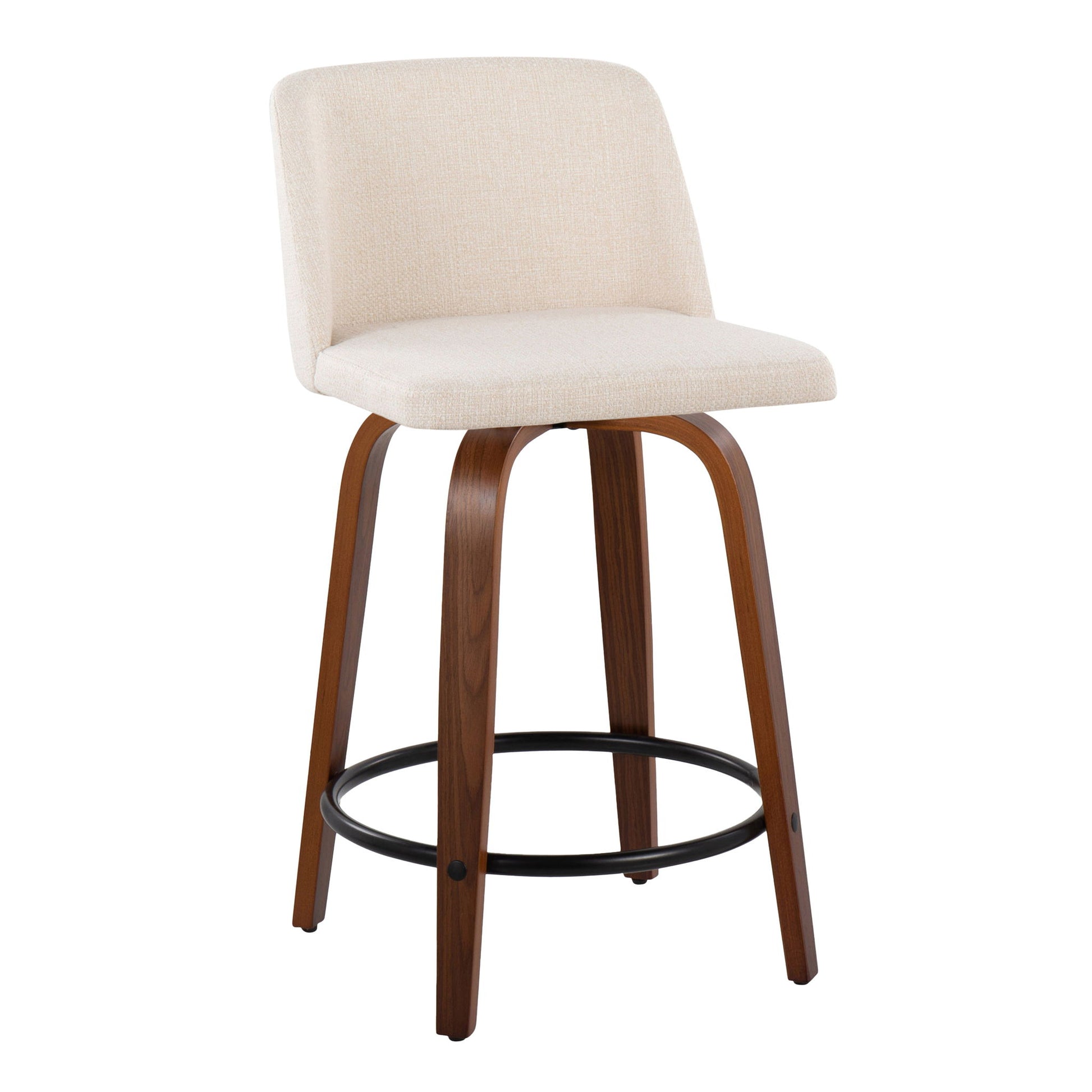 Toriano - Mid Century Modern, Fixed Height Counter Stool & Swivel And Round Footrest (Set of 2) - Best Buy Furniture