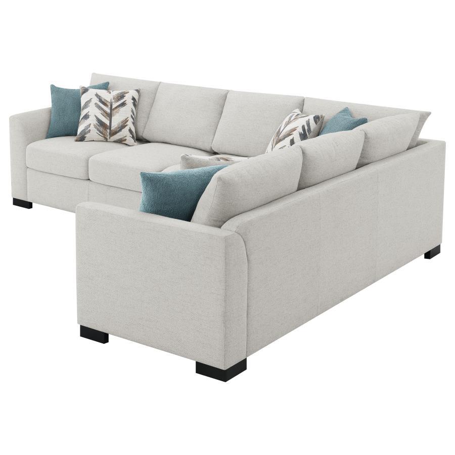 Ashford - Chenille Upholstered Sleeper Sectional Sofa - Greige - Best Buy Furniture