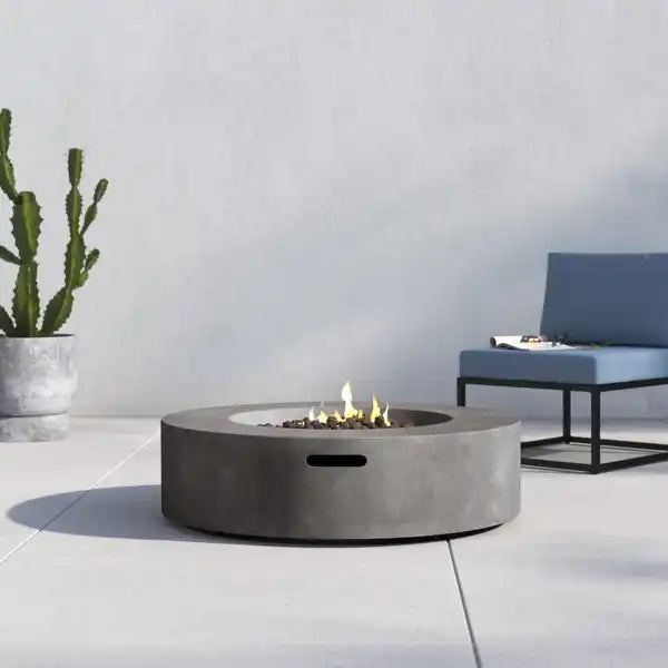 12' H Fiber Reinforced Concrete Outdoor Fire Pit Table - Best Buy Furniture