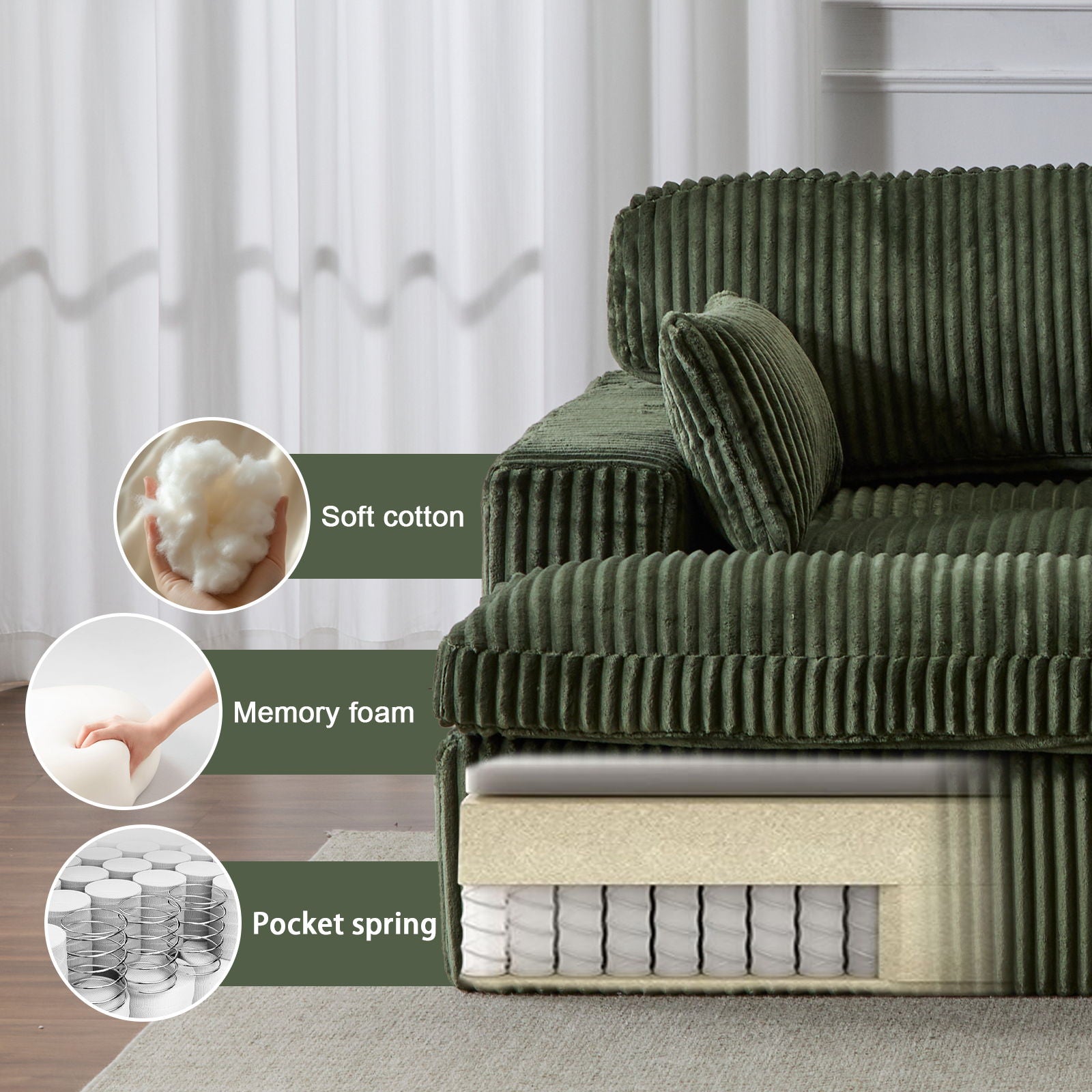 Double Chaise Lounge Chair, Oversized Upholstered Sleeper Cloud Couch - Best Buy Furniture