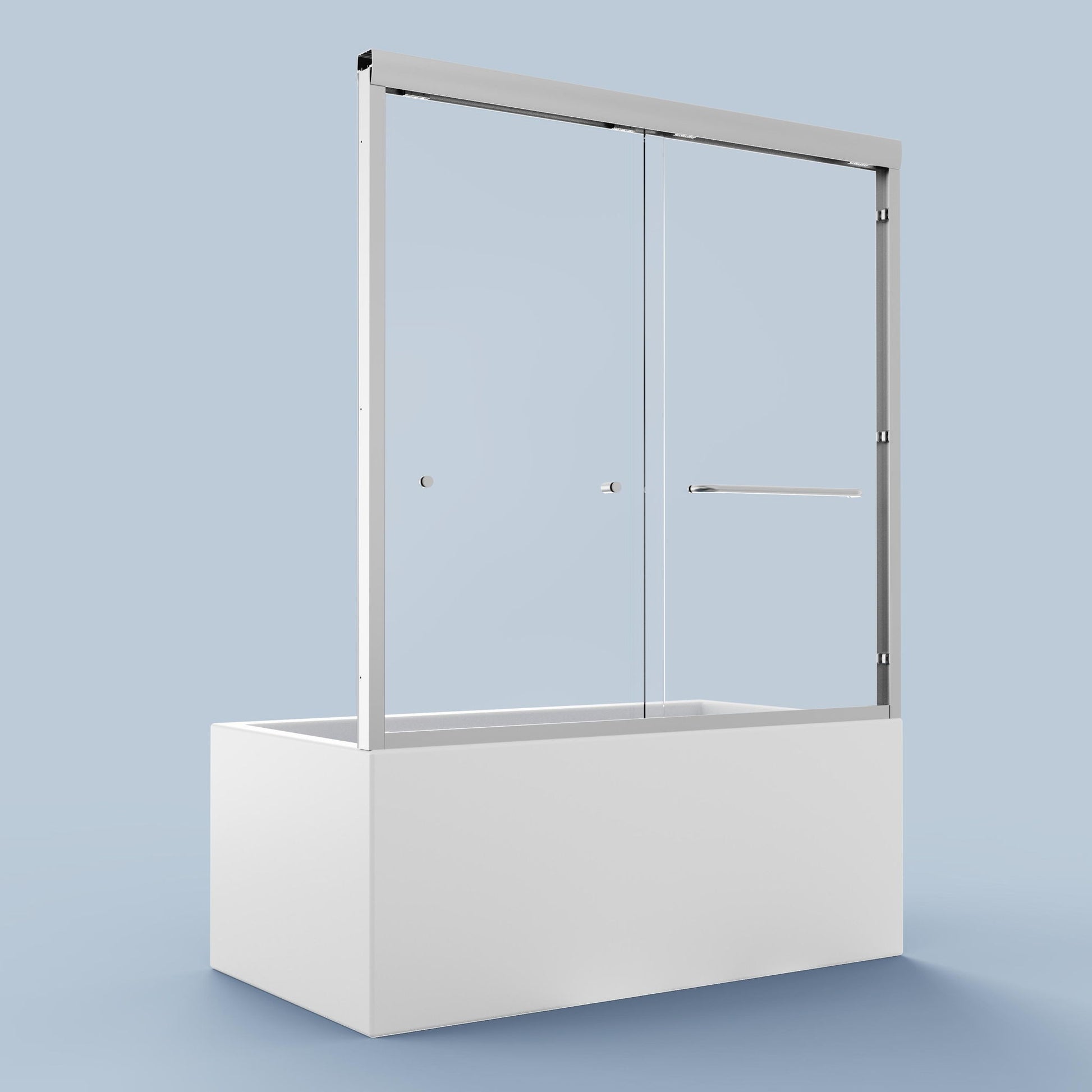 Semi-Frameless Double Sliding Shower Door, Bypass Shower Door, 1 / 4" (6Mm) Thick SGCC Tempered Glass Door - Best Buy Furniture