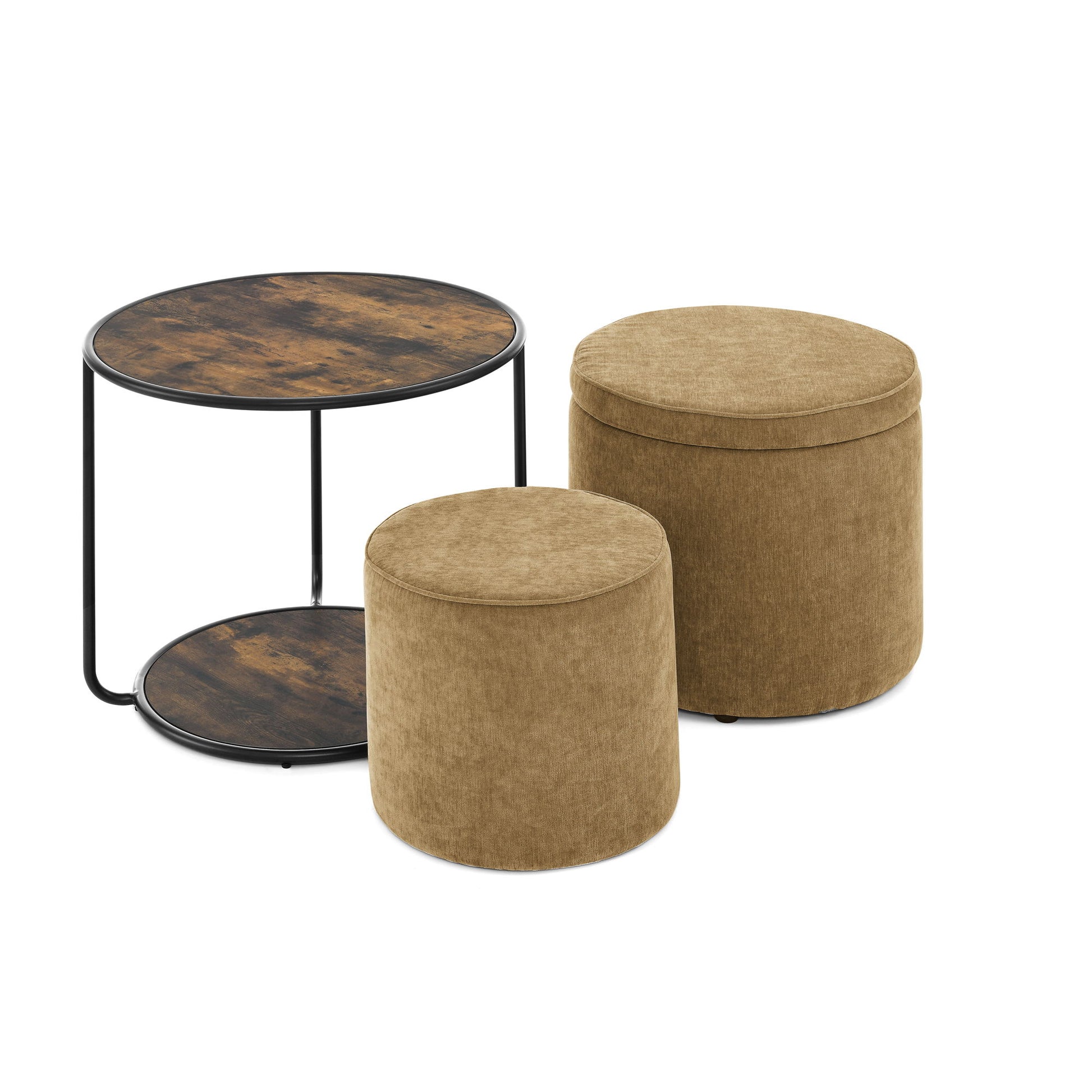 Multi Functional Ottoman And Table Set With Drum Stool - Best Buy Furniture